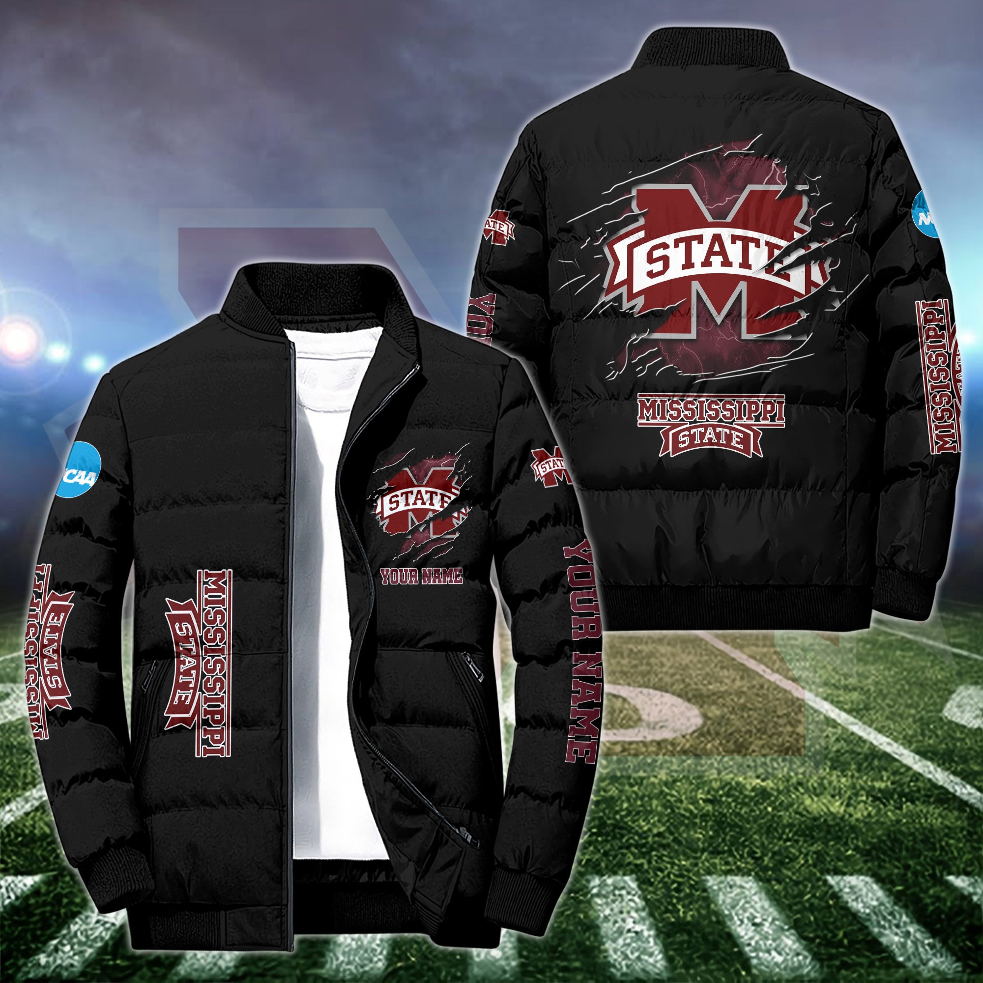 Mississippi State Bulldogs Puffer Jacket Custom Your Name 2024 version, Sport Jacket, FootBall Fan Gifts EHIVM-52774