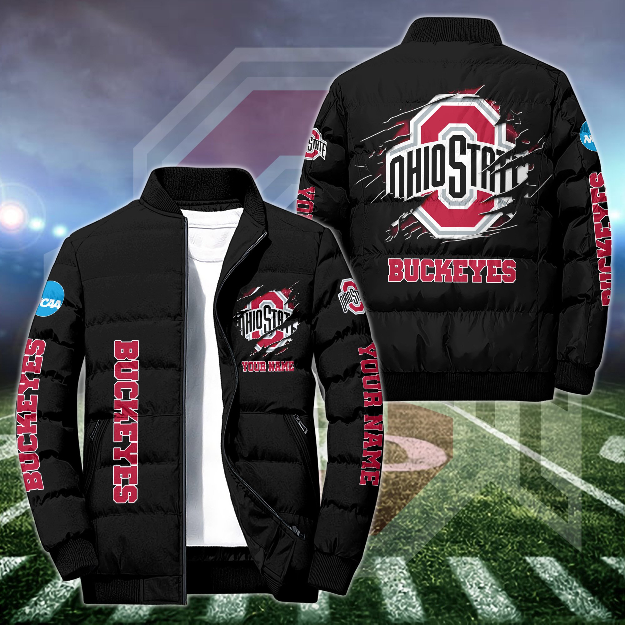 Ohio State Buckeyes Puffer Jacket Custom Your Name 2024 version, Sport Jacket, FootBall Fan Gifts EHIVM-52774