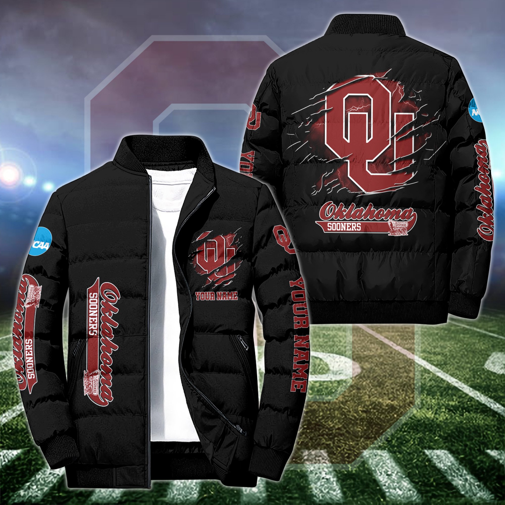 Oklahoma Sooners Puffer Jacket Custom Your Name 2024 version, Sport Jacket, FootBall Fan Gifts EHIVM-52774