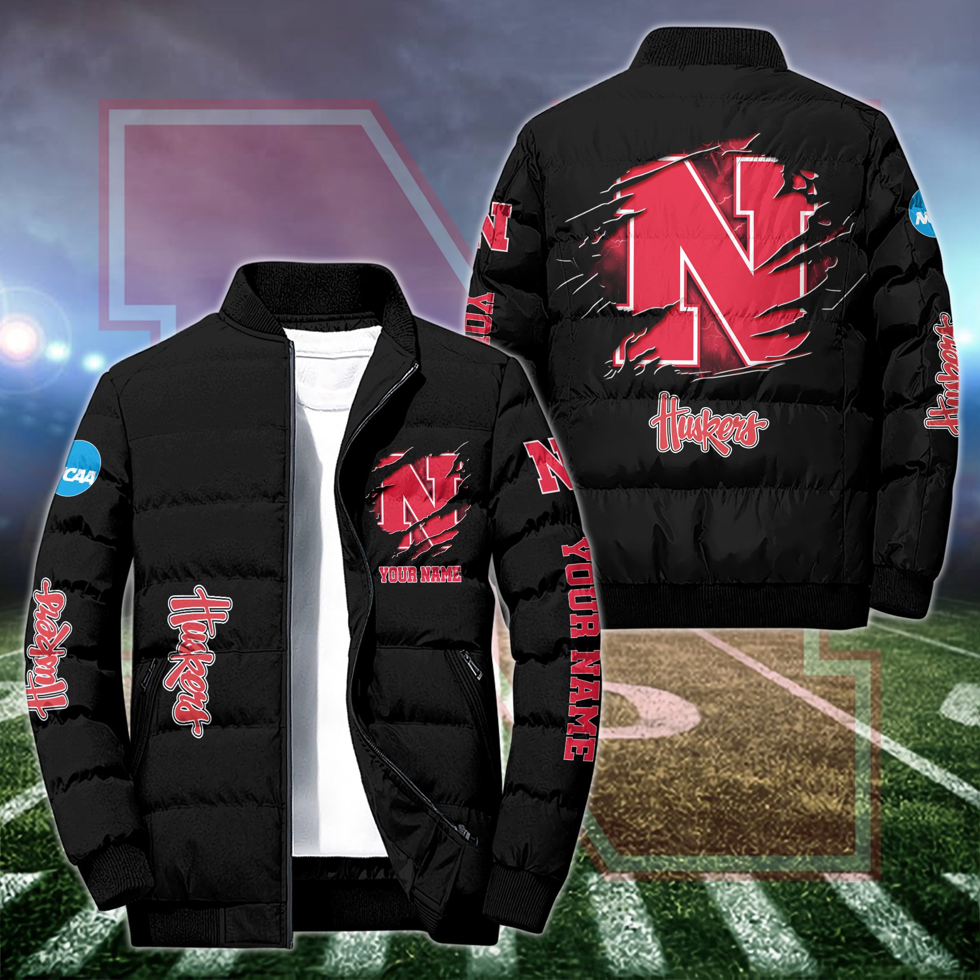 Nebraska Cornhuskers Puffer Jacket Custom Your Name 2024 version, Sport Jacket, FootBall Fan Gifts EHIVM-52774