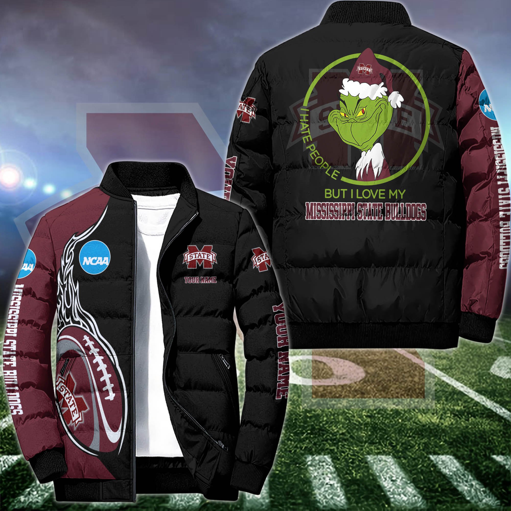 Mississippi State Bulldogs Puffer Jacket Custom Your Name 2024 version, Sport Jacket, FootBall Fan Gifts EHIVM-52943