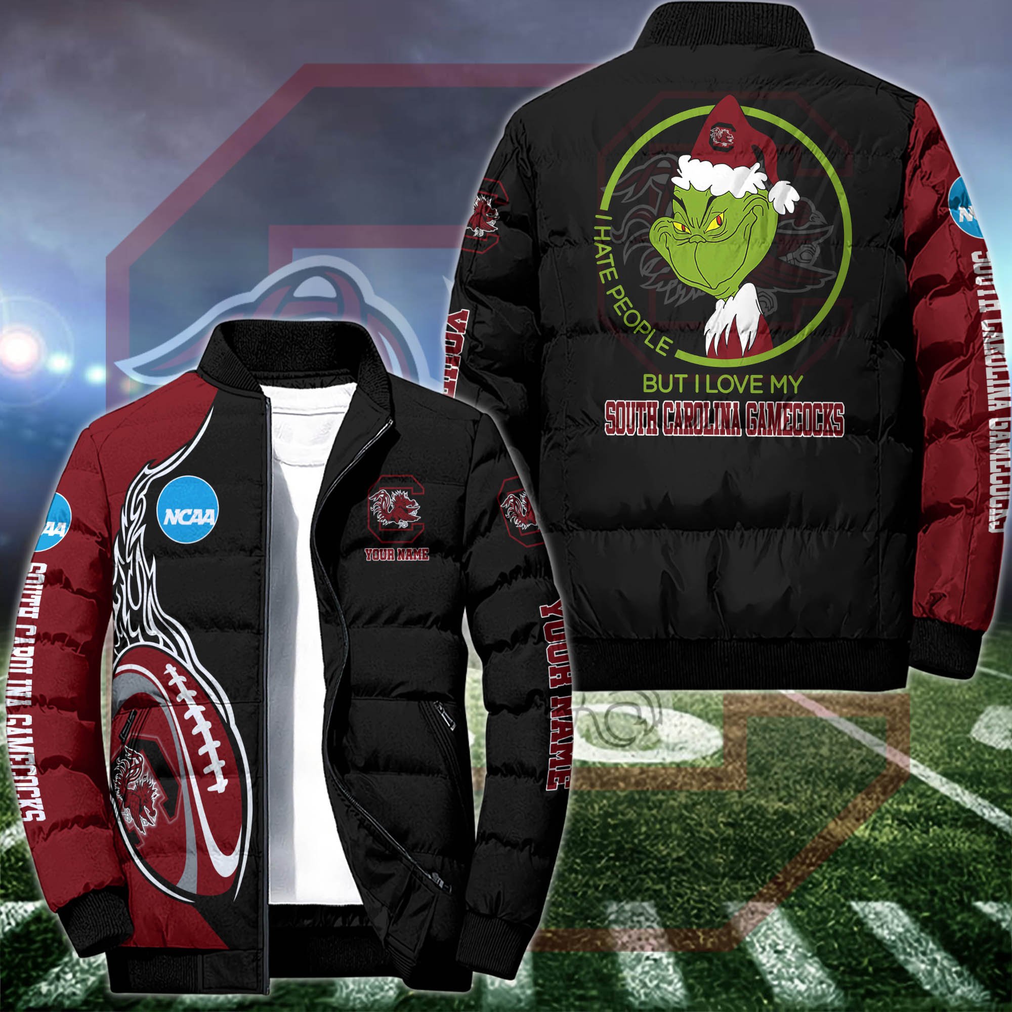 South Carolina Gamecocks Puffer Jacket Custom Your Name 2024 version, Sport Jacket, FootBall Fan Gifts EHIVM-52943