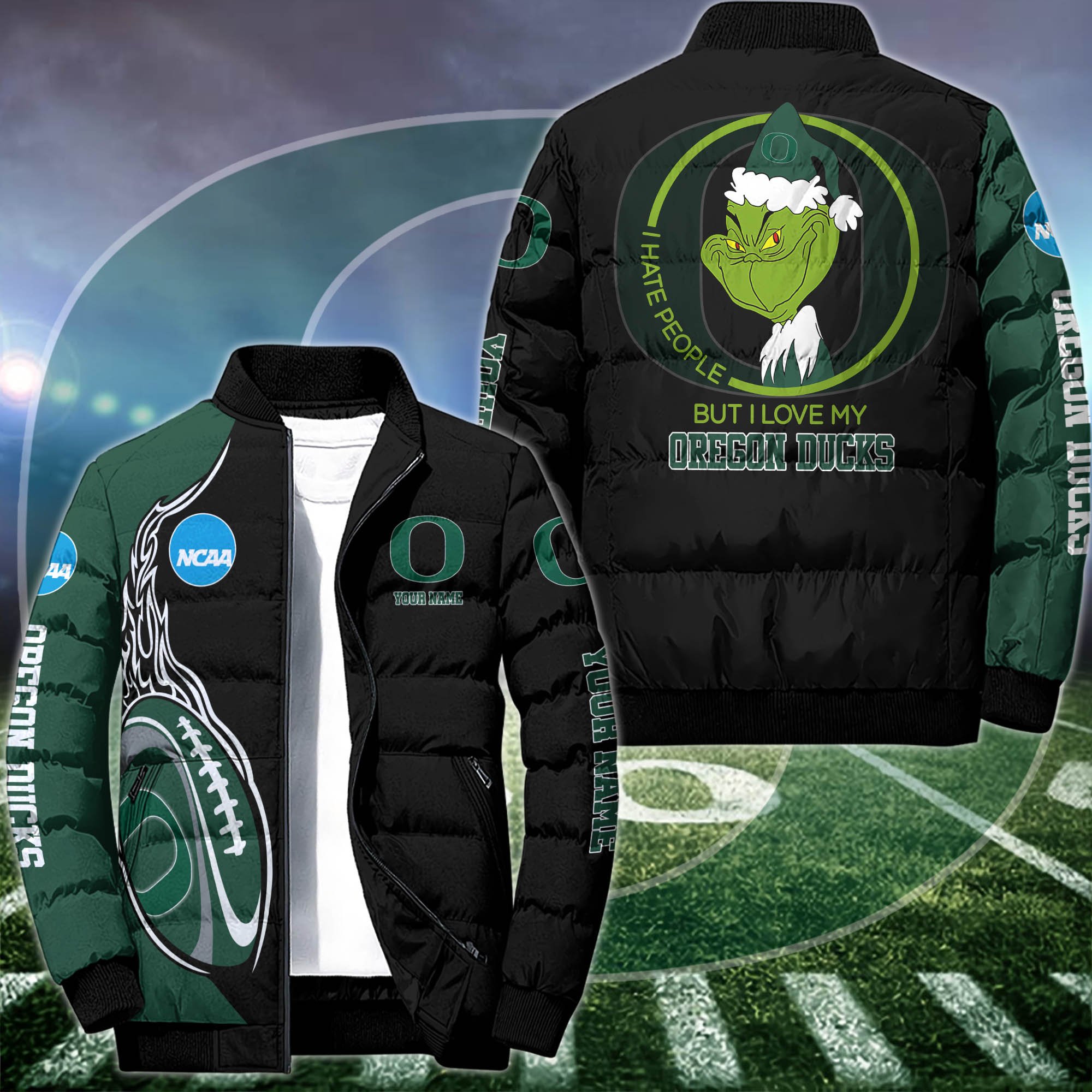 Oregon Ducks Puffer Jacket Custom Your Name 2024 version, Sport Jacket, FootBall Fan Gifts EHIVM-52943