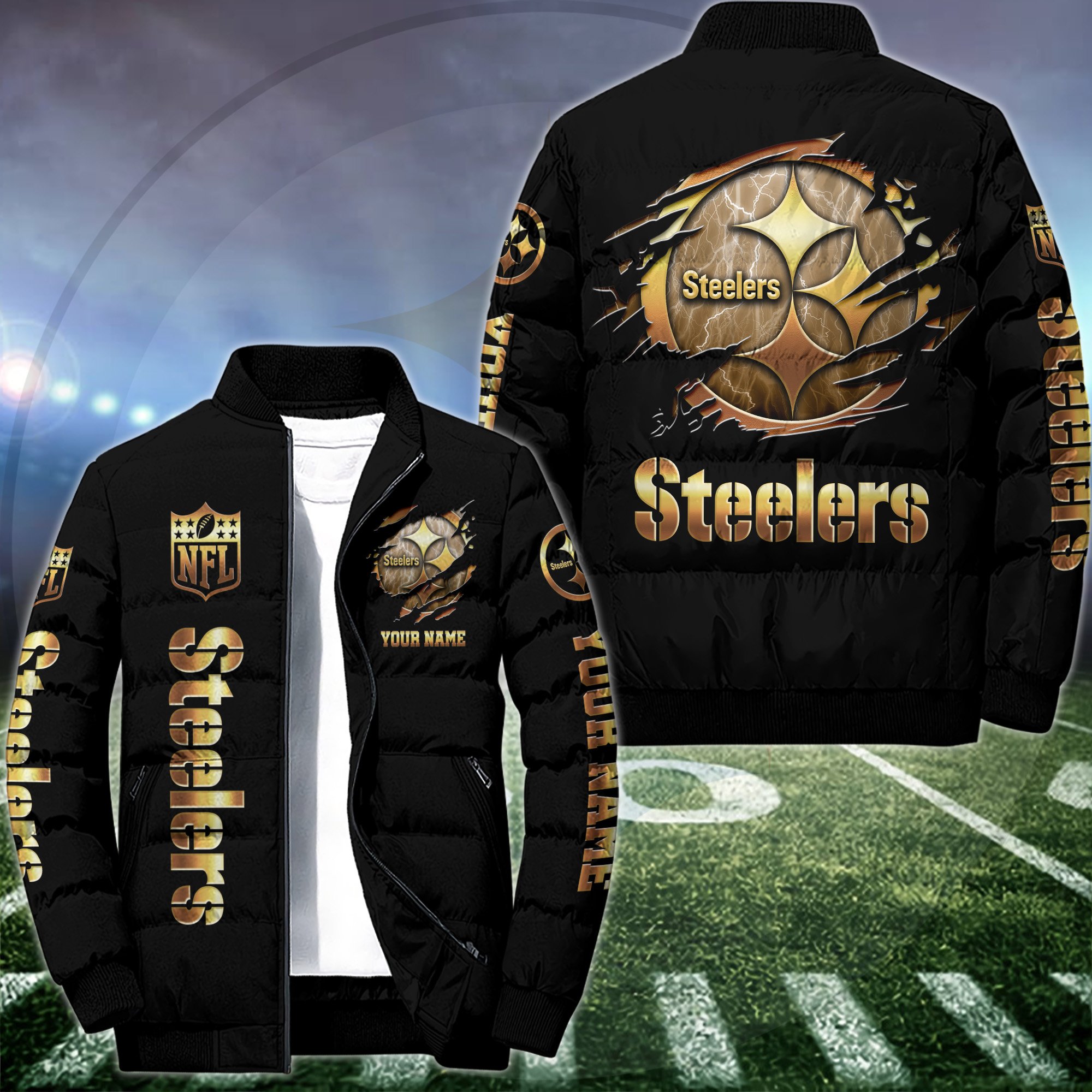 Pittsburgh Steelers Puffer Jacket Custom Your Name 2024 version, Sport Jacket , FootBall Fan Gift EHIVM-52990