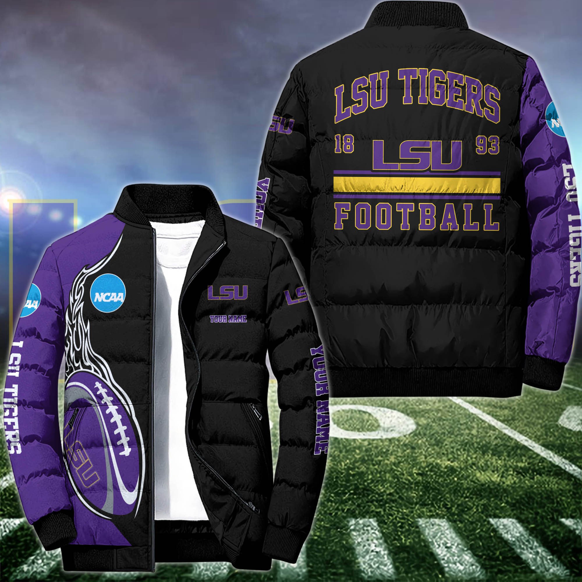 LSU TIGERS Puffer Jacket Custom Your Name 2024 version, Sport Jacket, FootBall Fan Gifts EHIVM-53126