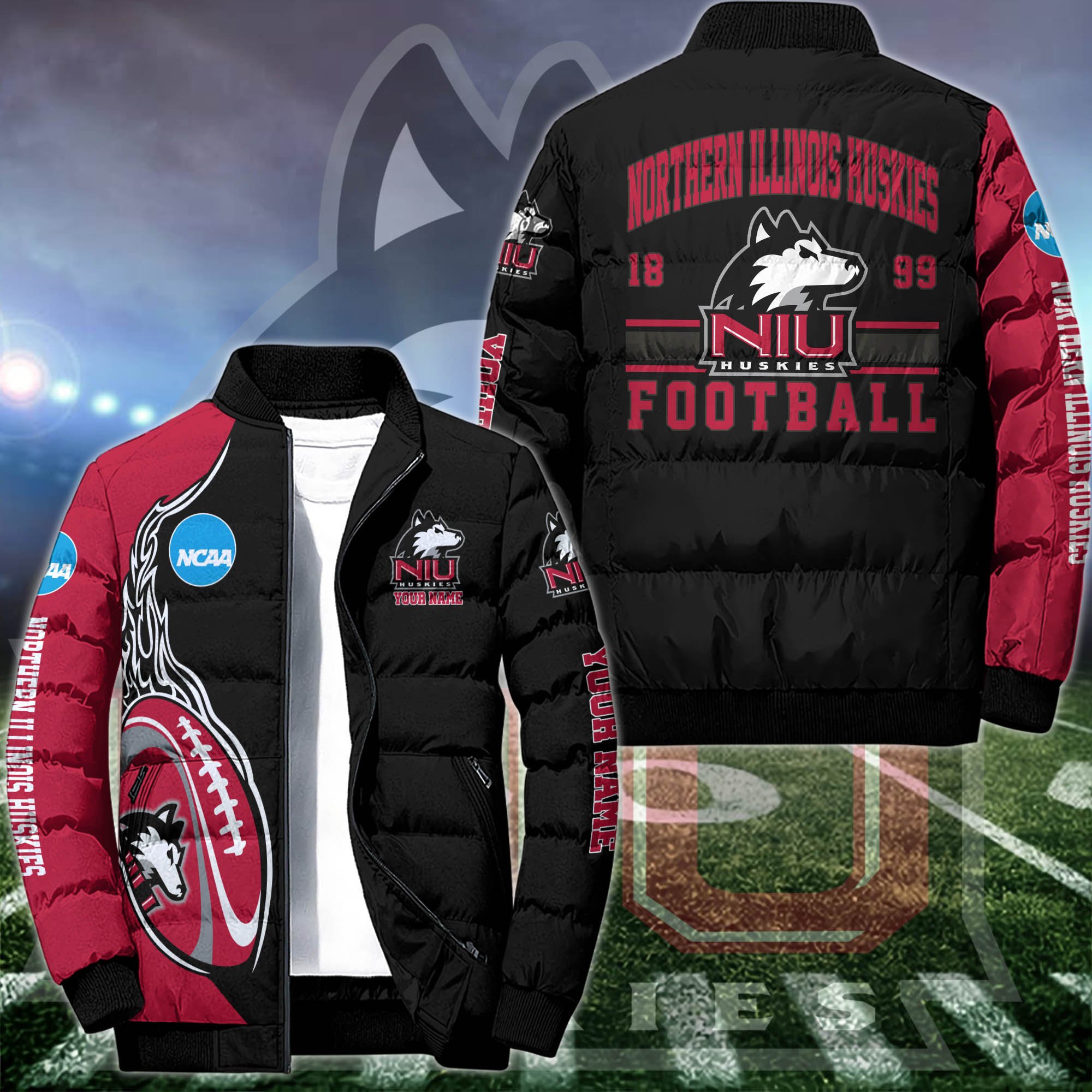 Northern Illinois Huskies Puffer Jacket Custom Your Name 2024 version, Sport Jacket, FootBall Fan Gifts EHIVM-53126