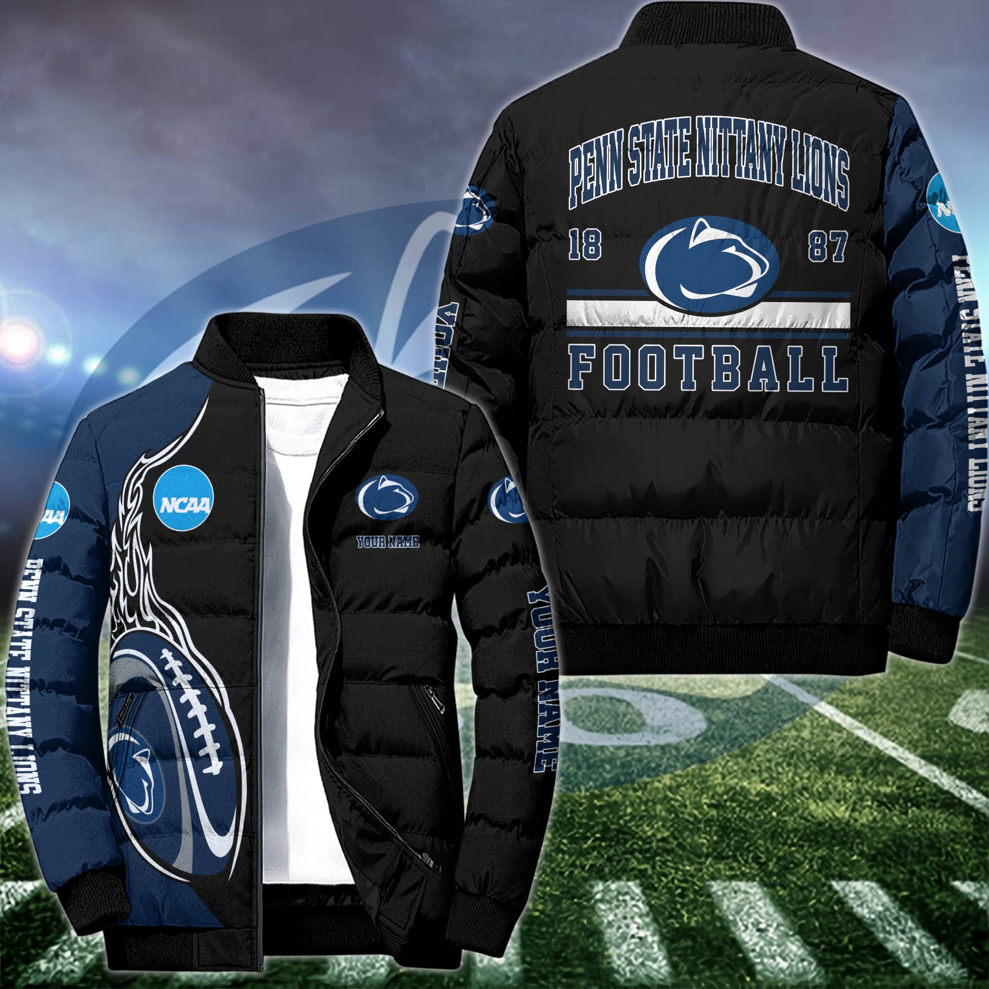 Penn State Nittany Lions Puffer Jacket Custom Your Name 2024 version, Sport Jacket, FootBall Fan Gifts EHIVM-53126