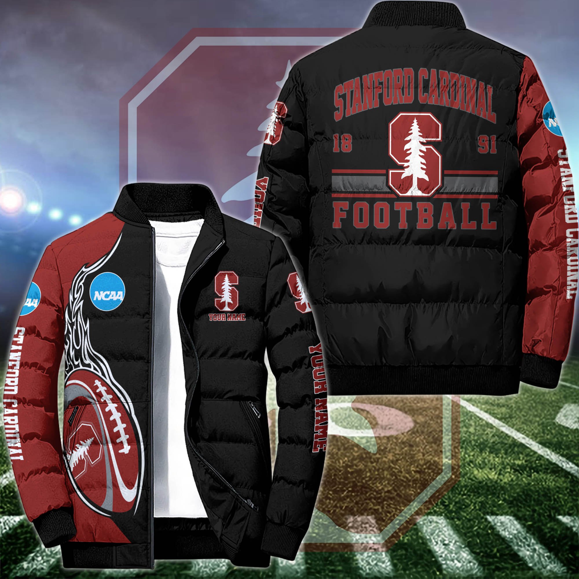 Stanford Cardinal Puffer Jacket Custom Your Name 2024 version, Sport Jacket, FootBall Fan Gifts EHIVM-53126