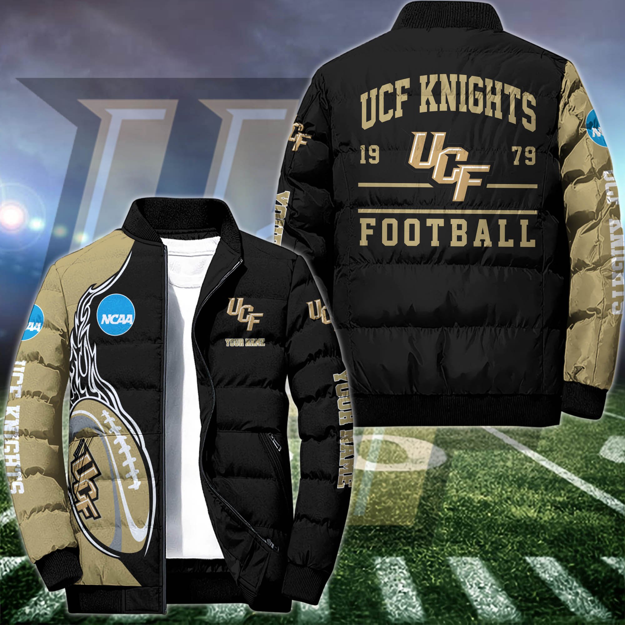 UCF Knights Puffer Jacket Custom Your Name 2024 version, Sport Jacket, FootBall Fan Gifts EHIVM-53126