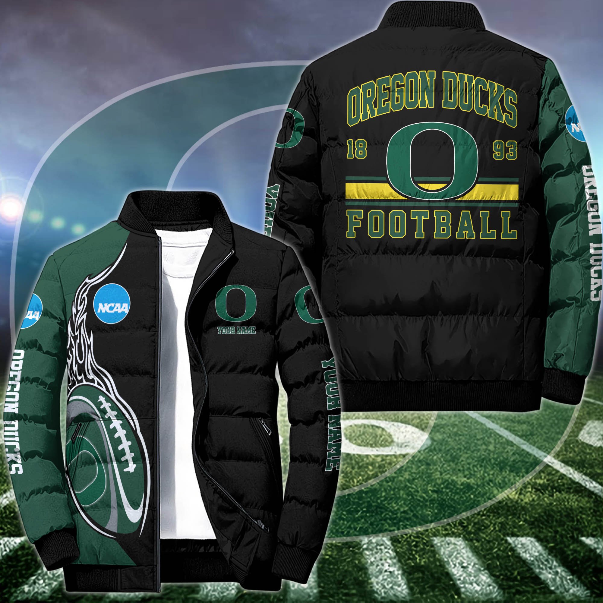 Oregon Ducks Puffer Jacket Custom Your Name 2024 version, Sport Jacket, FootBall Fan Gifts EHIVM-53126