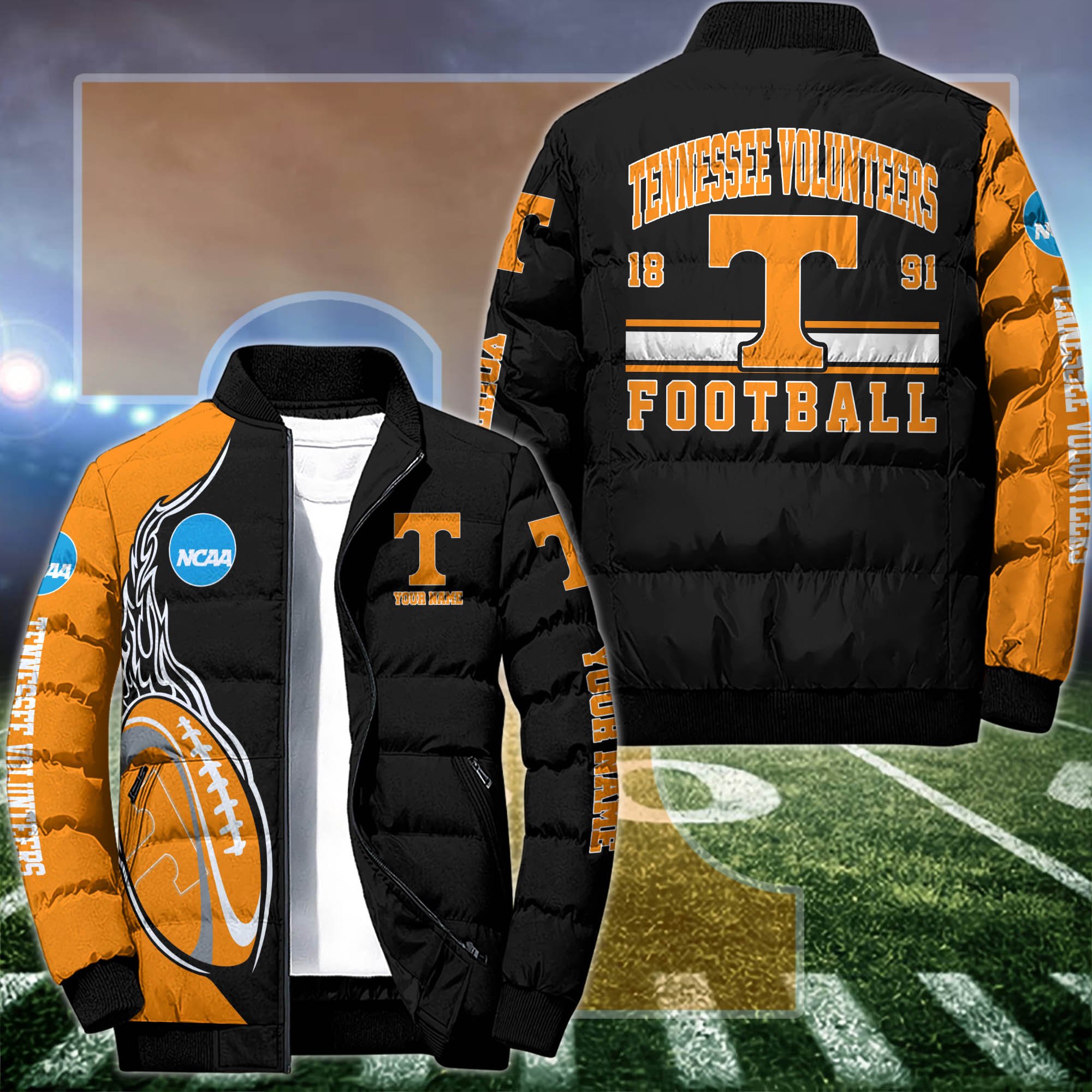 Tennessee Volunteers Puffer Jacket Custom Your Name 2024 version, Sport Jacket, FootBall Fan Gifts EHIVM-53126