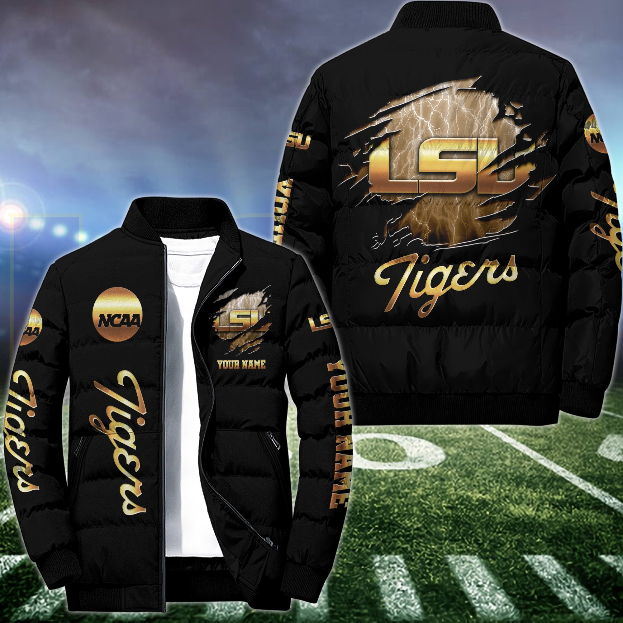 LSU TIGERS Puffer Jacket Custom Your Name 2024 version, Sport Jacket, FootBall Fan Gift EHIVM-53512