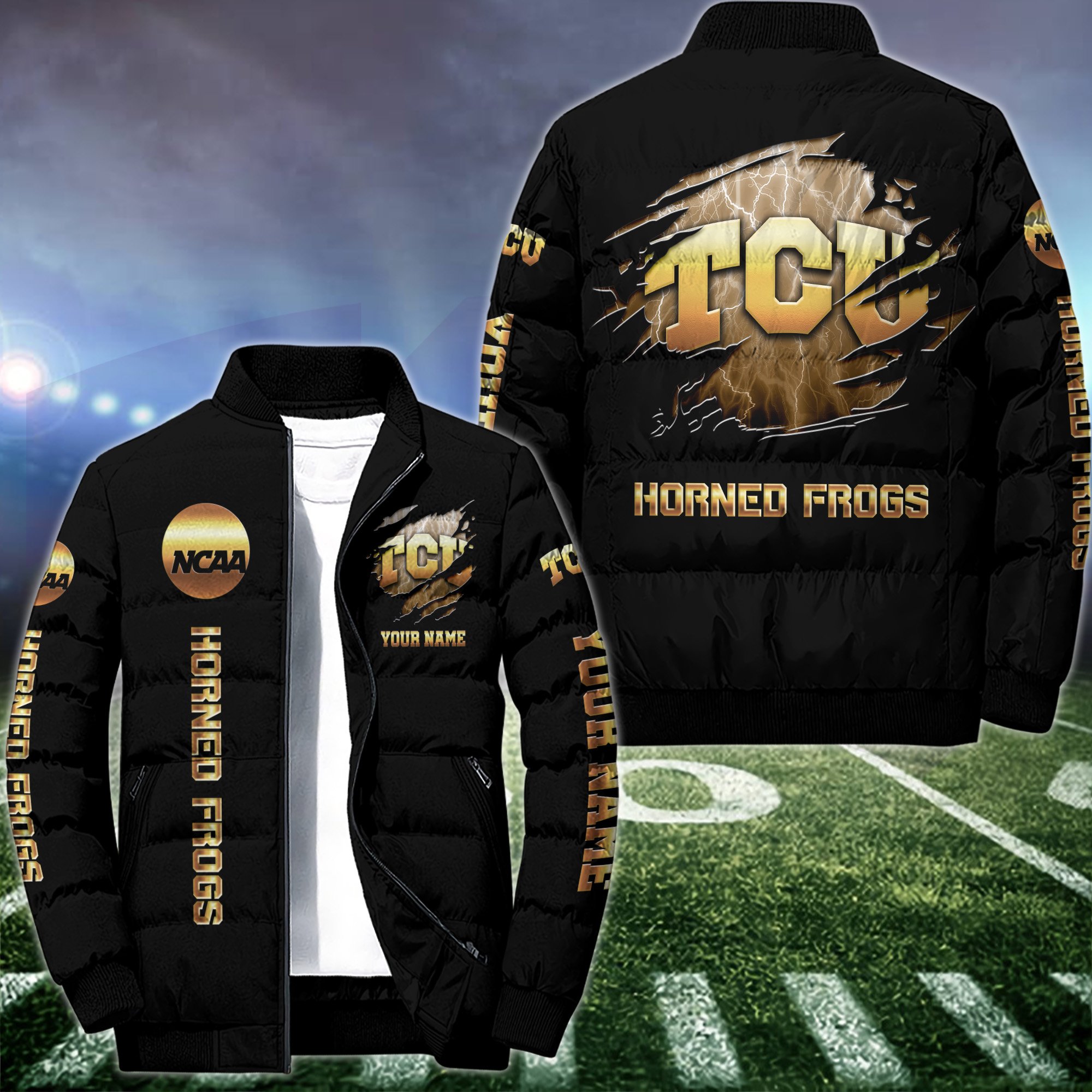 TCU Horned Frogs Puffer Jacket Custom Your Name 2024 version, Sport Jacket, FootBall Fan Gift EHIVM-53512