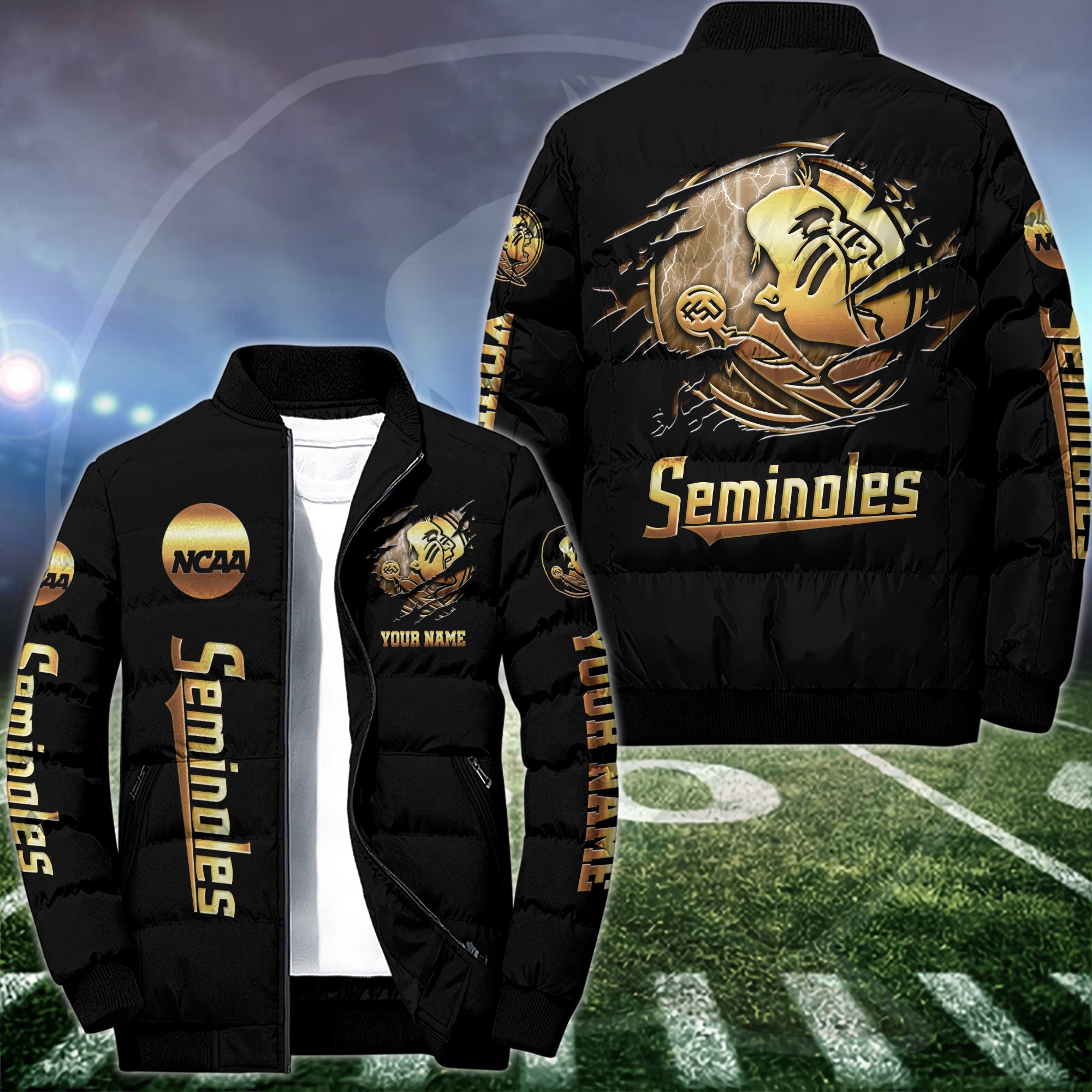 Florida State Seminoles Puffer Jacket Custom Your Name 2024 version, Sport Jacket, FootBall Fan Gift EHIVM-53512