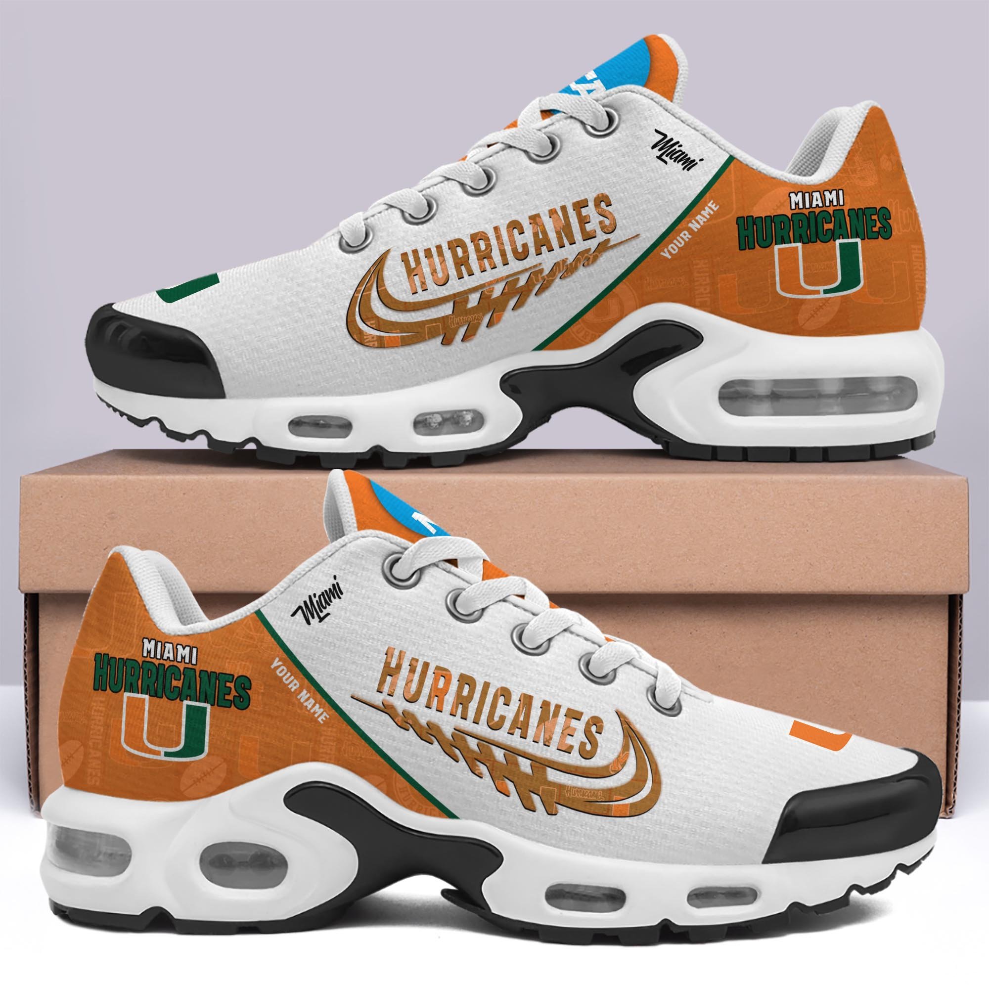 Miami Hurricanes TN Shoes Custom Your Name 2024 version, Football Team Shoes, Sport Fan Gifts EHIVM-60203