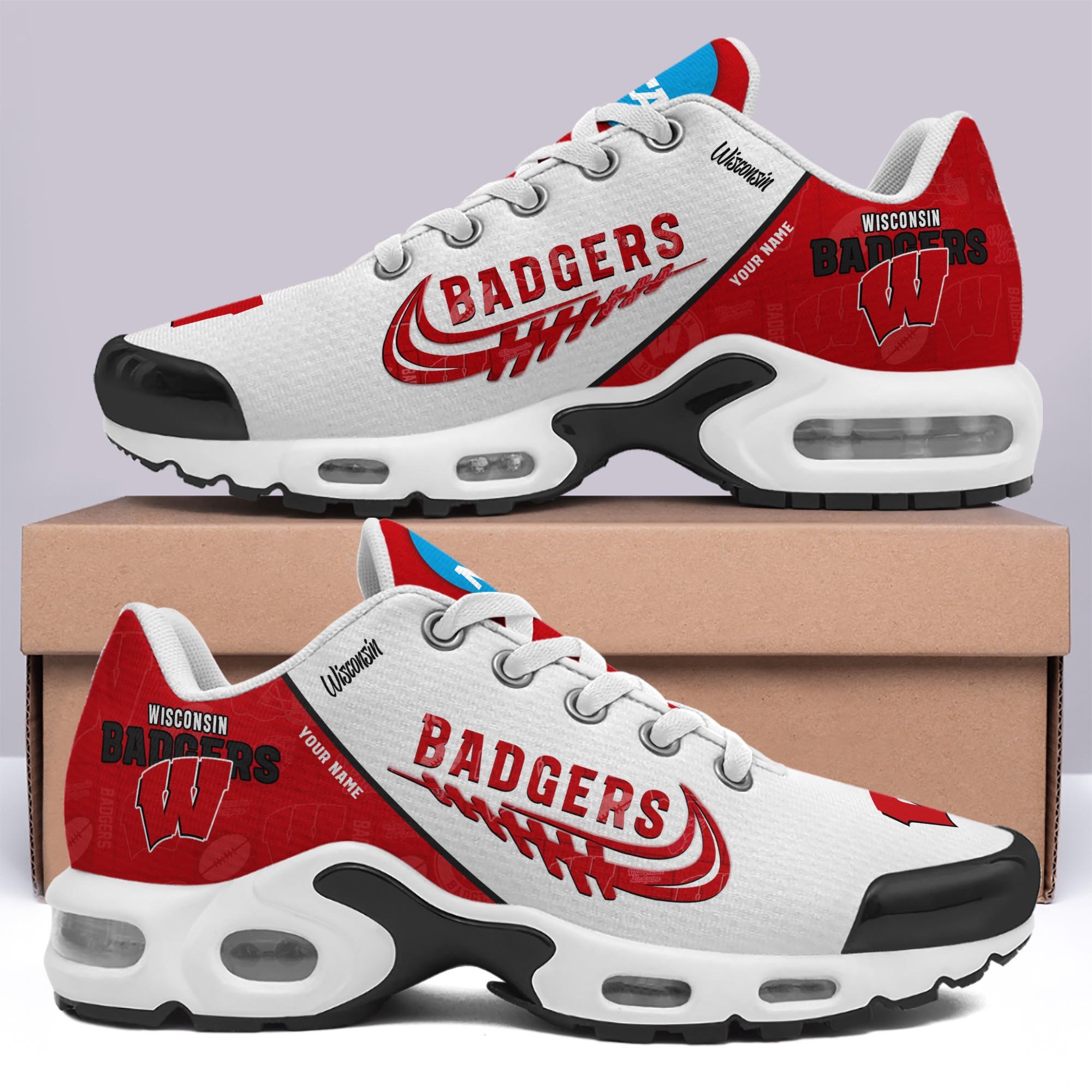 Wisconsin Badgers TN Shoes Custom Your Name 2024 version, Football Team Shoes, Sport Fan Gifts EHIVM-60203