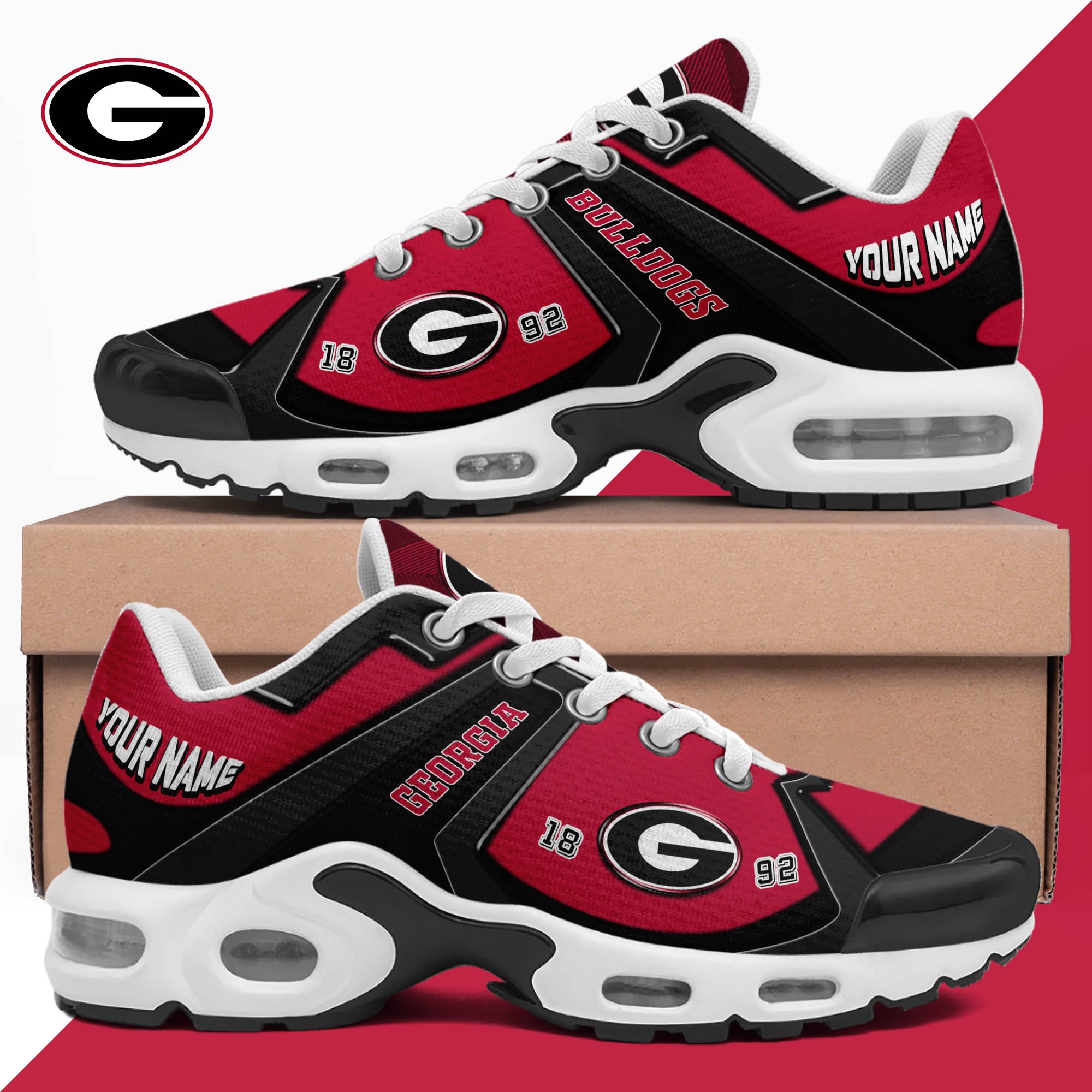 Georgia Bulldogs TN Shoes 2024 Version Custom Your Name, Sport Shoes For Lovers, Football Team Shoes, Sport Gifts For Fans, Gifts For Him ETHY-62489