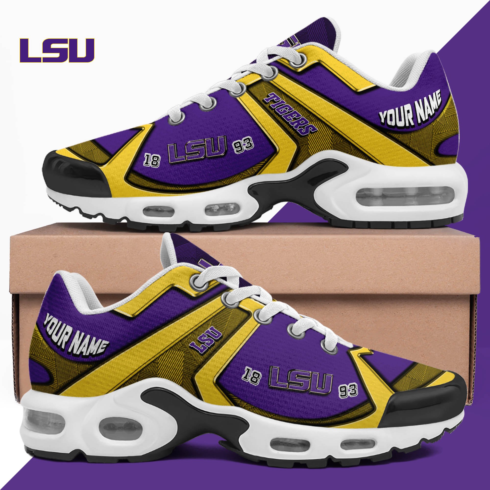 LSU TIGERS TN Shoes 2024 Version Custom Your Name, Sport Shoes For Lovers, Football Team Shoes, Sport Gifts For Fans, Gifts For Him ETHY-62489