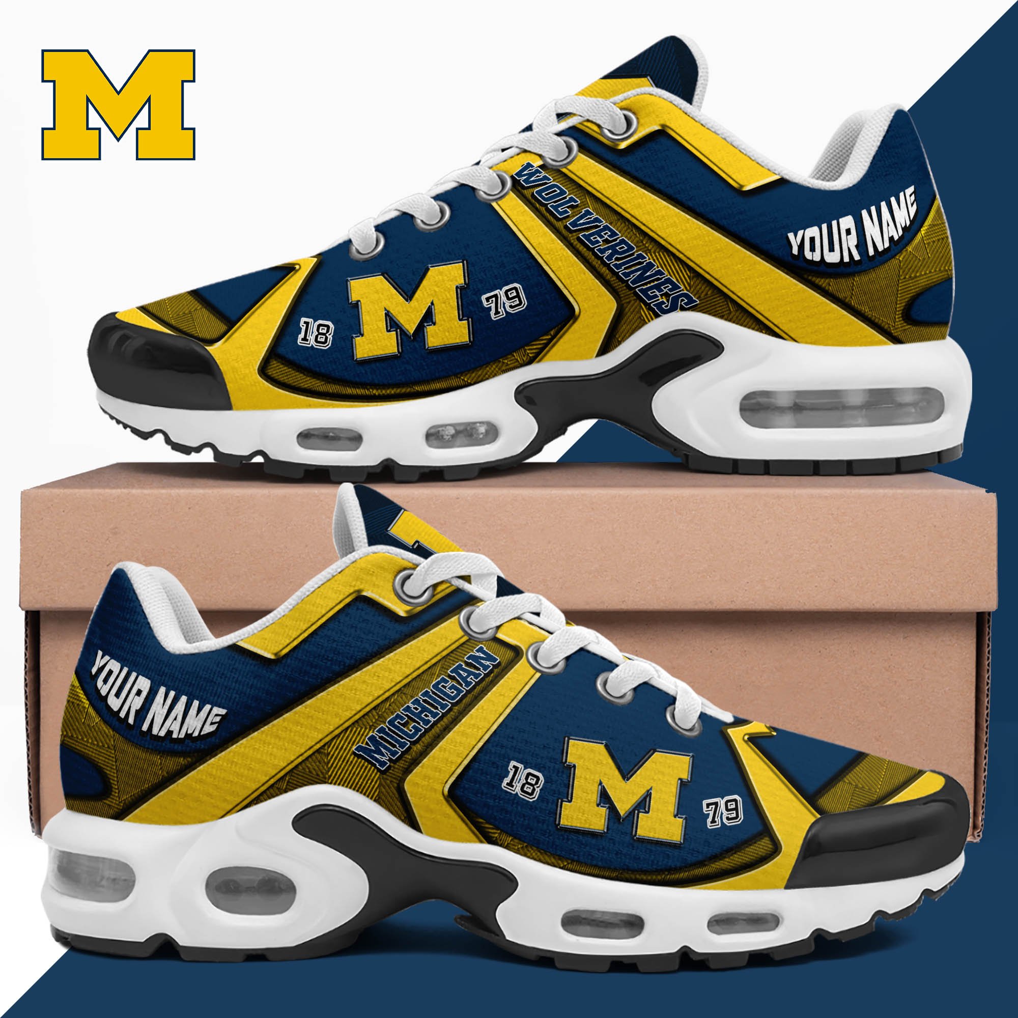 Michigan Wolverines TN Shoes 2024 Version Custom Your Name, Sport Shoes For Lovers, Football Team Shoes, Sport Gifts For Fans, Gifts For Him ETHY-62489