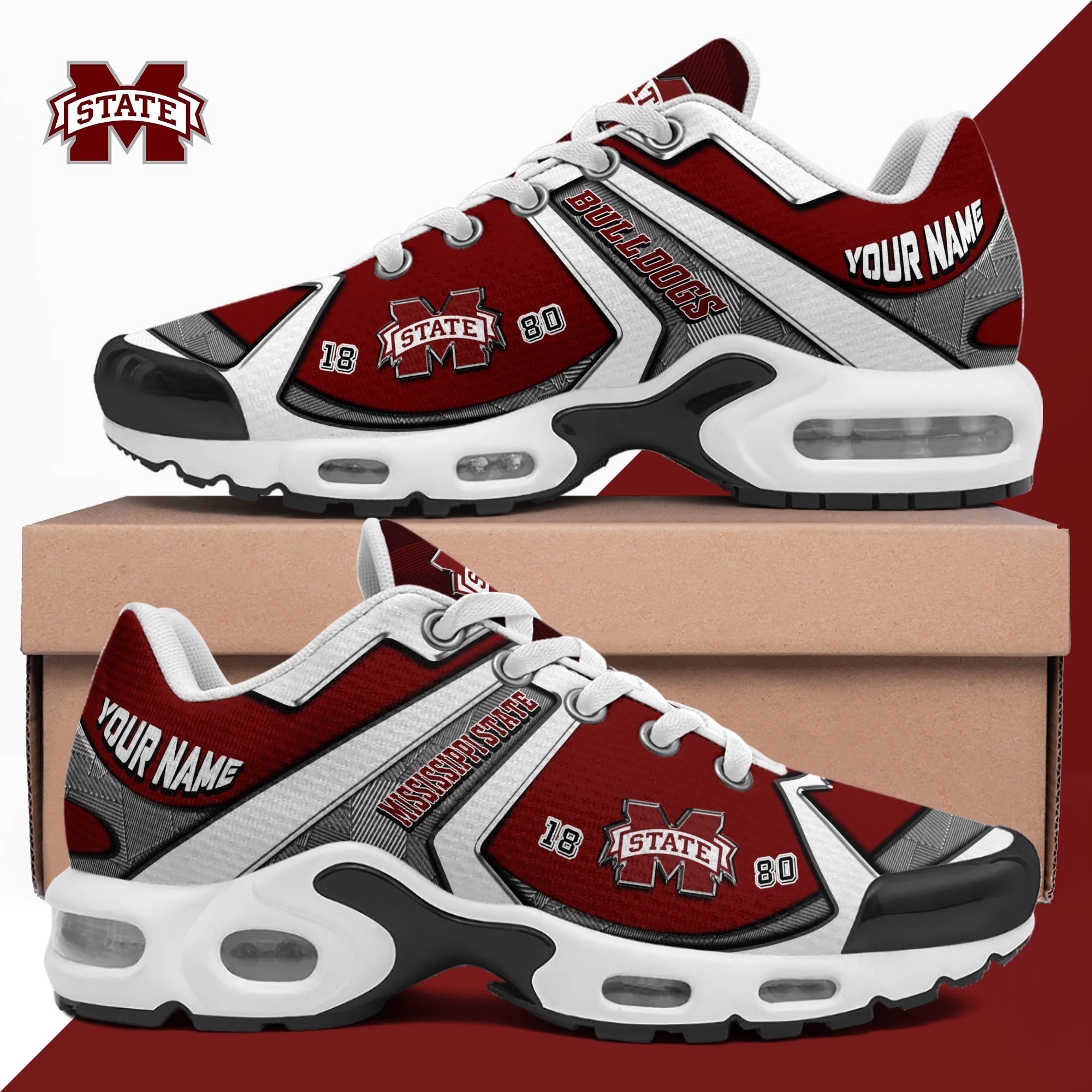 Mississippi State Bulldogs TN Shoes 2024 Version Custom Your Name, Sport Shoes For Lovers, Football Team Shoes, Sport Gifts For Fans, Gifts For Him ETHY-62489