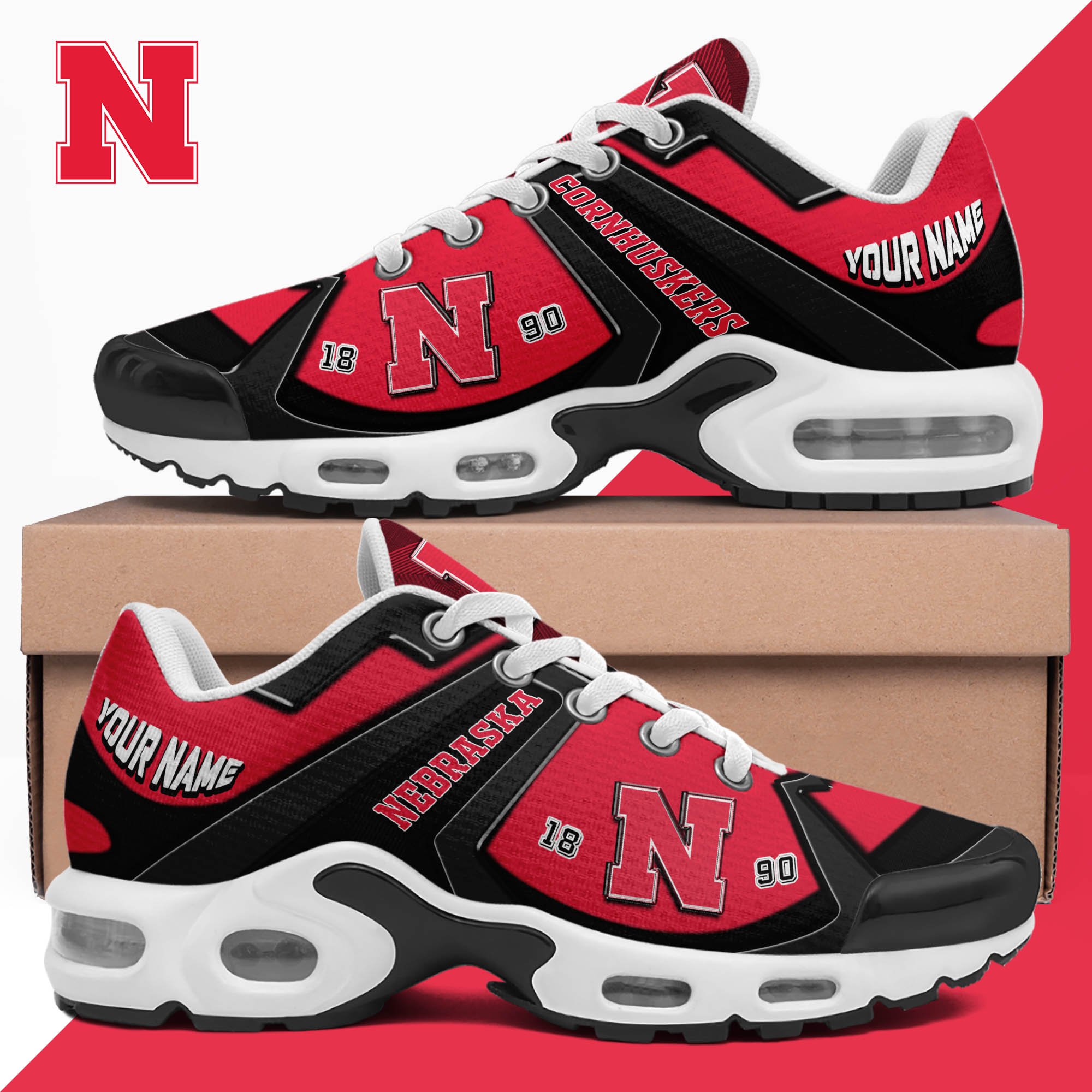 Nebraska Cornhuskers TN Shoes 2024 Version Custom Your Name, Sport Shoes For Lovers, Football Team Shoes, Sport Gifts For Fans, Gifts For Him ETHY-62489