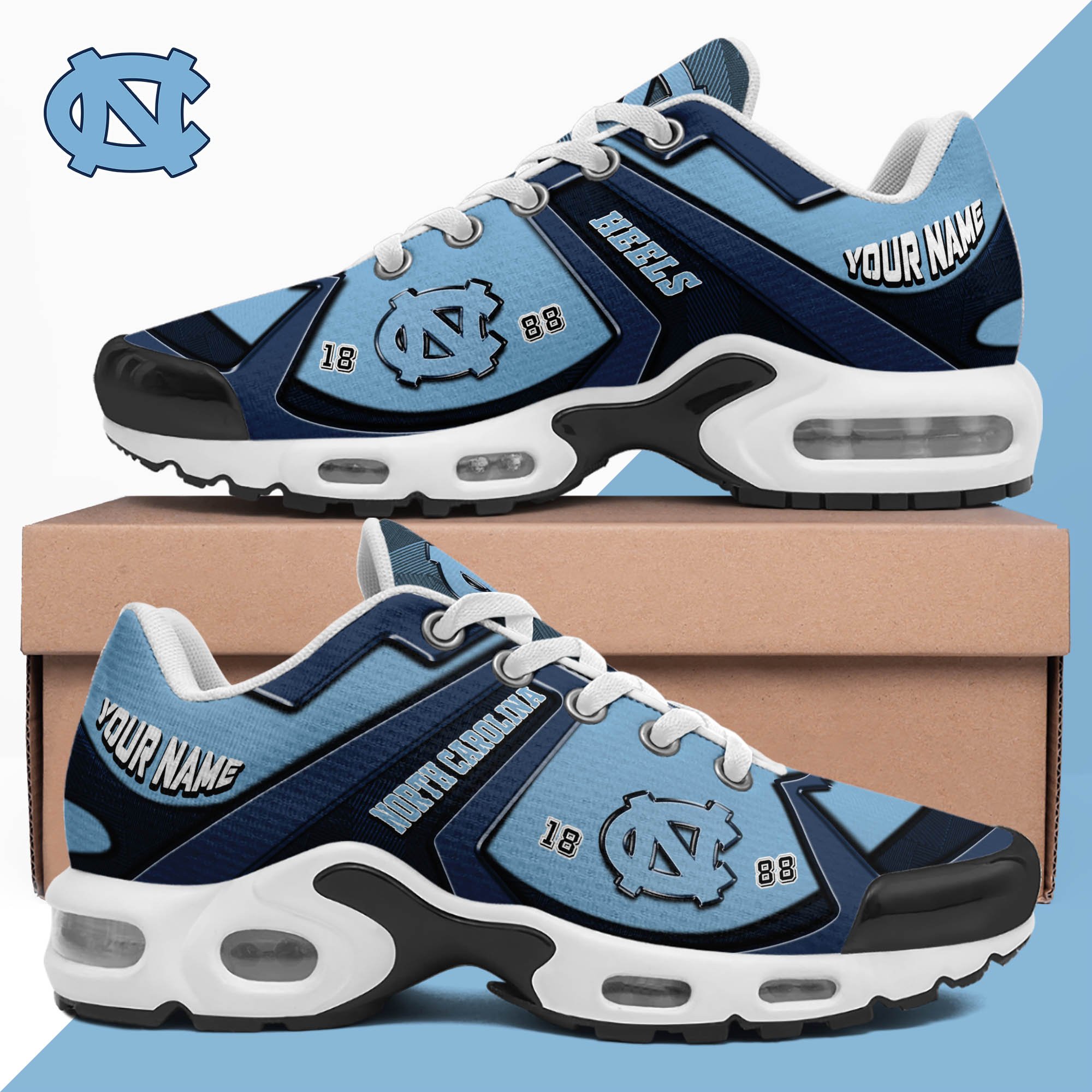 North Carolina Tar Heels TN Shoes 2024 Version Custom Your Name, Sport Shoes For Lovers, Football Team Shoes, Sport Gifts For Fans, Gifts For Him ETHY-62489