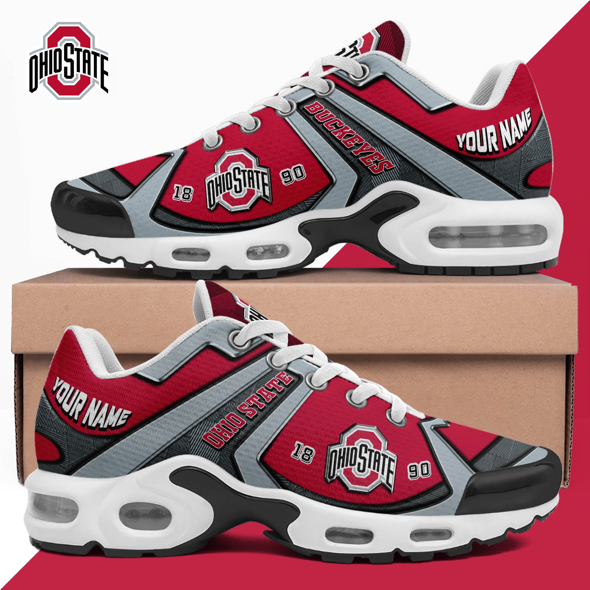 Ohio State Buckeyes TN Shoes 2024 Version Custom Your Name, Sport Shoes For Lovers, Football Team Shoes, Sport Gifts For Fans, Gifts For Him ETHY-62489