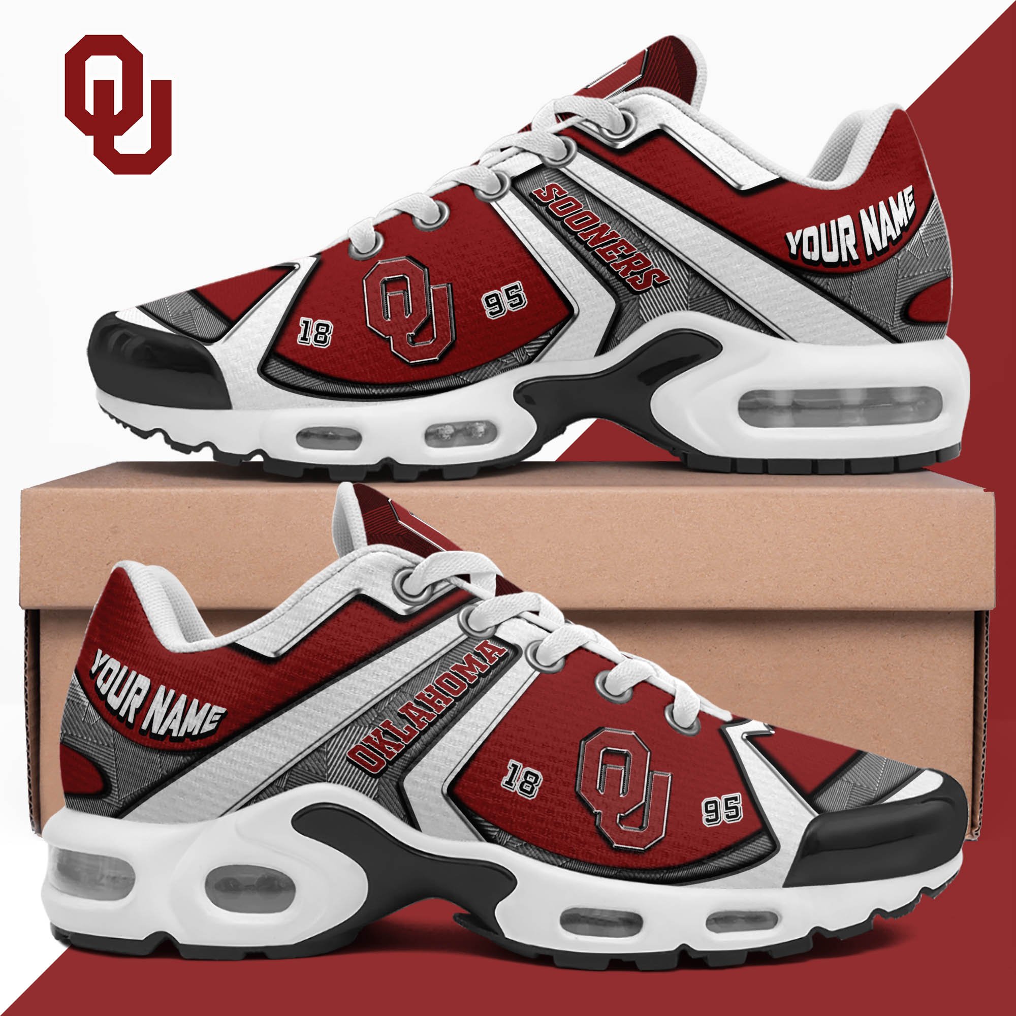 Oklahoma Sooners TN Shoes 2024 Version Custom Your Name, Sport Shoes For Lovers, Football Team Shoes, Sport Gifts For Fans, Gifts For Him ETHY-62489