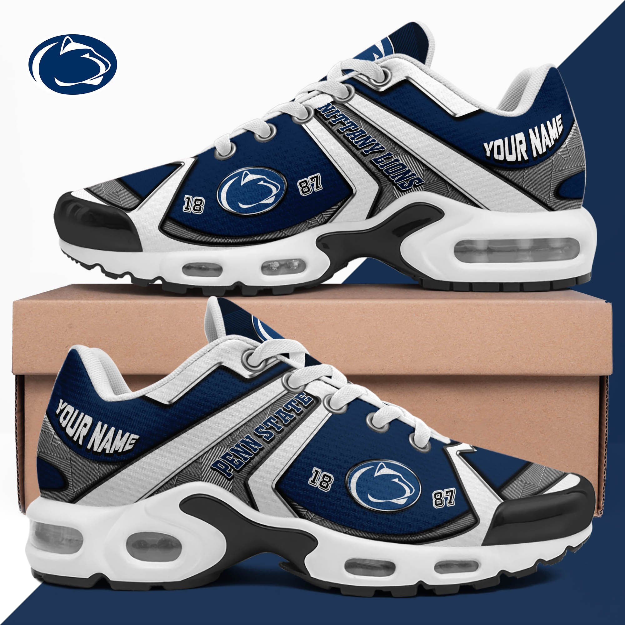 Penn State Nittany Lions TN Shoes 2024 Version Custom Your Name, Sport Shoes For Lovers, Football Team Shoes, Sport Gifts For Fans, Gifts For Him ETHY-62489