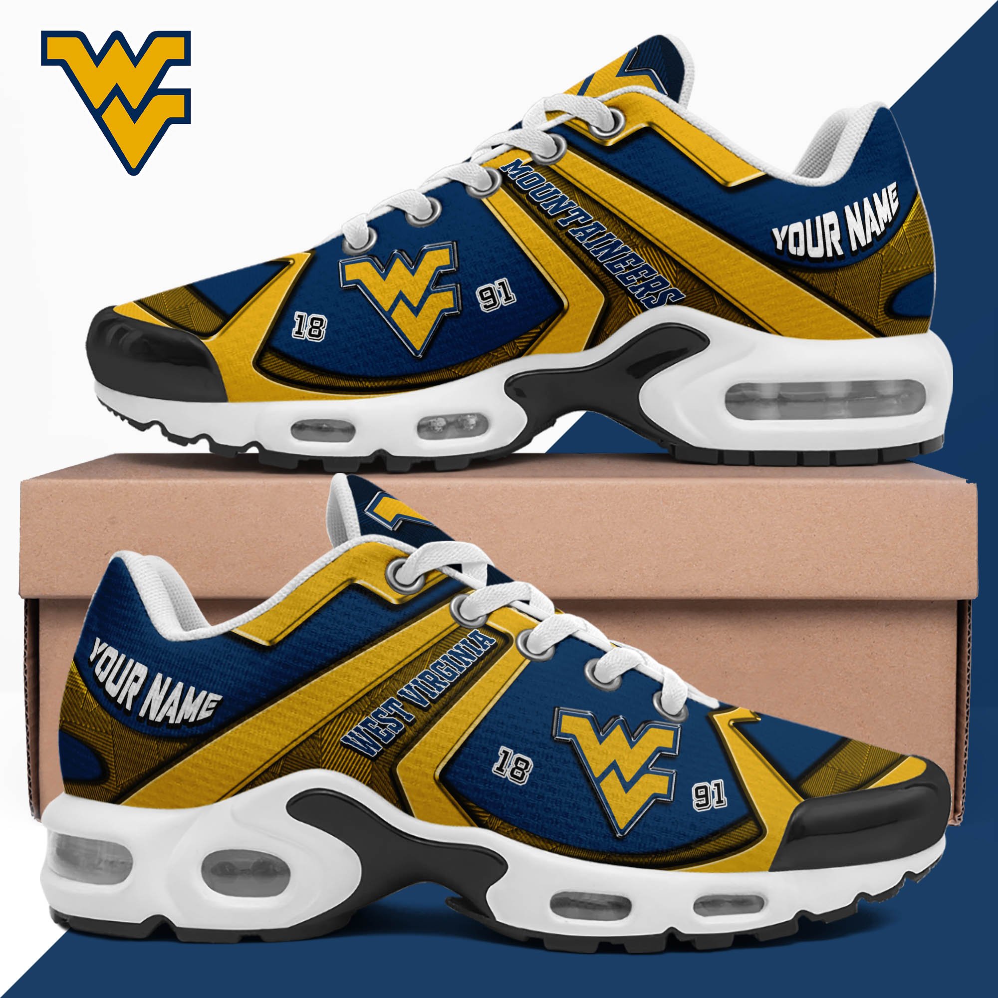 West Virginia Mountaineers TN Shoes 2024 Version Custom Your Name, Sport Shoes For Lovers, Football Team Shoes, Sport Gifts For Fans, Gifts For Him ETHY-62489