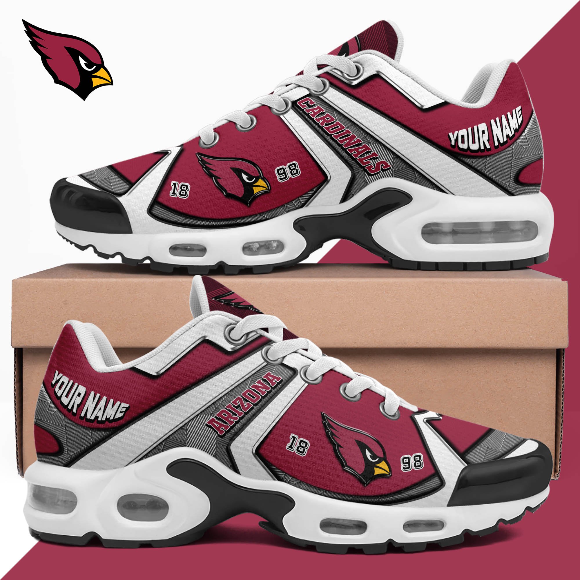 Arizona Cardinals TN Shoes 2024 Version Custom Your Name, Sport Shoes For Lovers, Football Team Shoes, Sport Gifts For Fans, Gifts For Him ETHY-62489