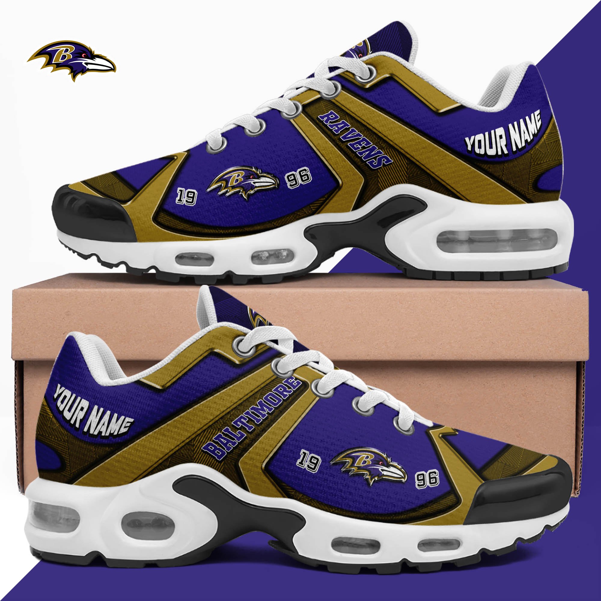 Baltimore Ravens TN Shoes 2024 Version Custom Your Name, Sport Shoes For Lovers, Football Team Shoes, Sport Gifts For Fans, Gifts For Him ETHY-62489