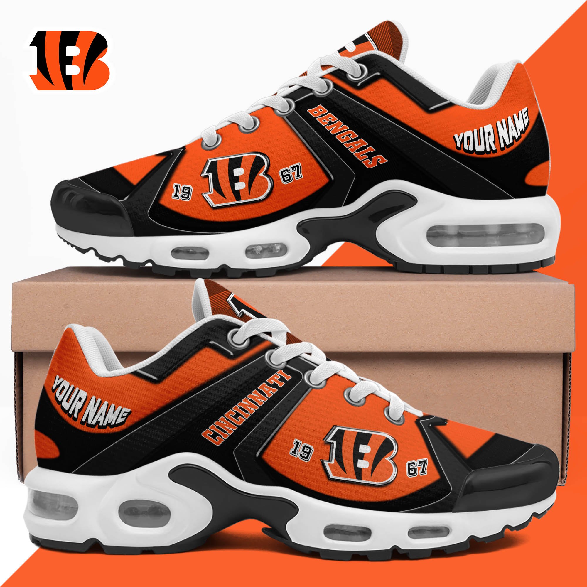 Cincinnati Bengals TN Shoes 2024 Version Custom Your Name, Sport Shoes For Lovers, Football Team Shoes, Sport Gifts For Fans, Gifts For Him ETHY-62489