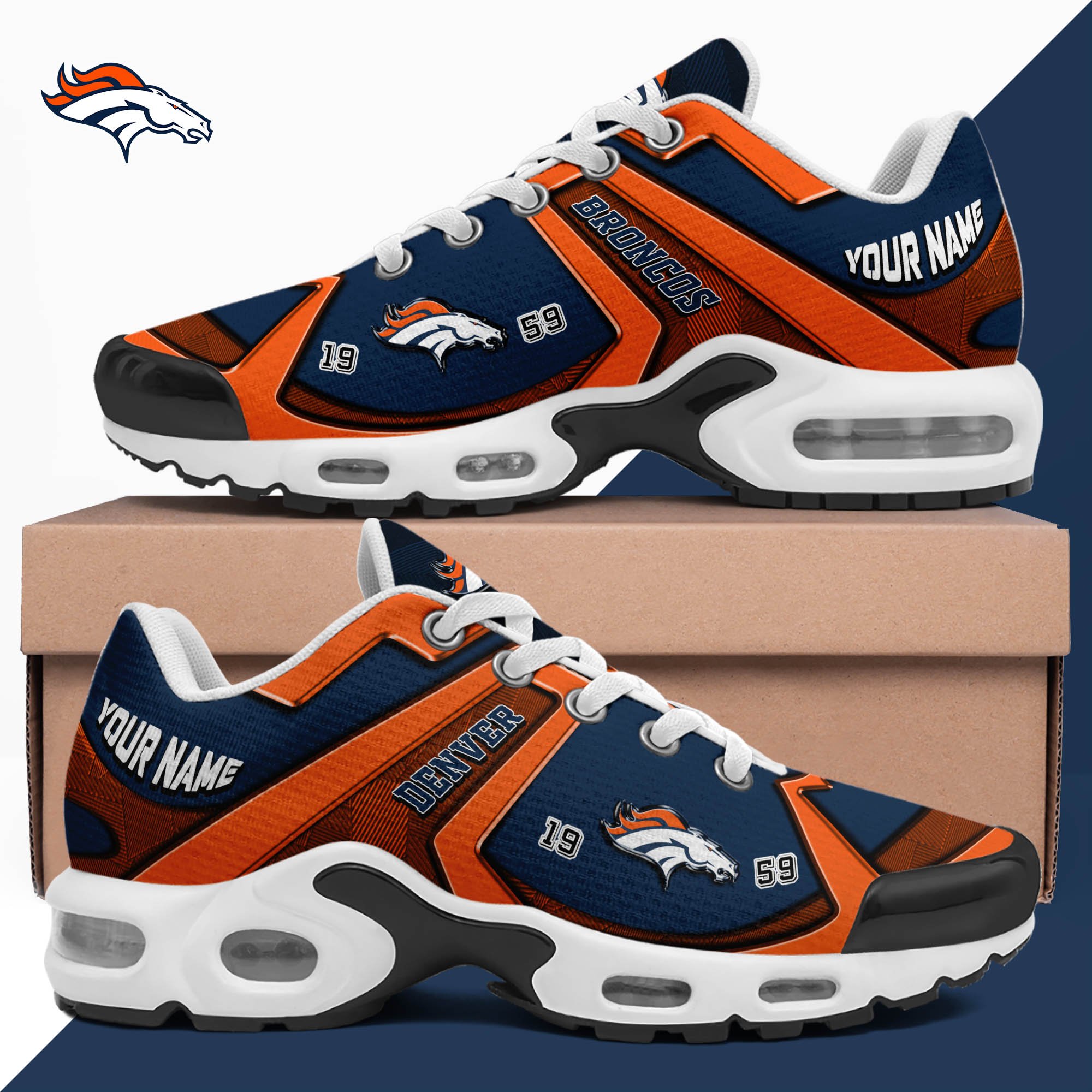 Denver Broncos TN Shoes 2024 Version Custom Your Name, Sport Shoes For Lovers, Football Team Shoes, Sport Gifts For Fans, Gifts For Him ETHY-62489