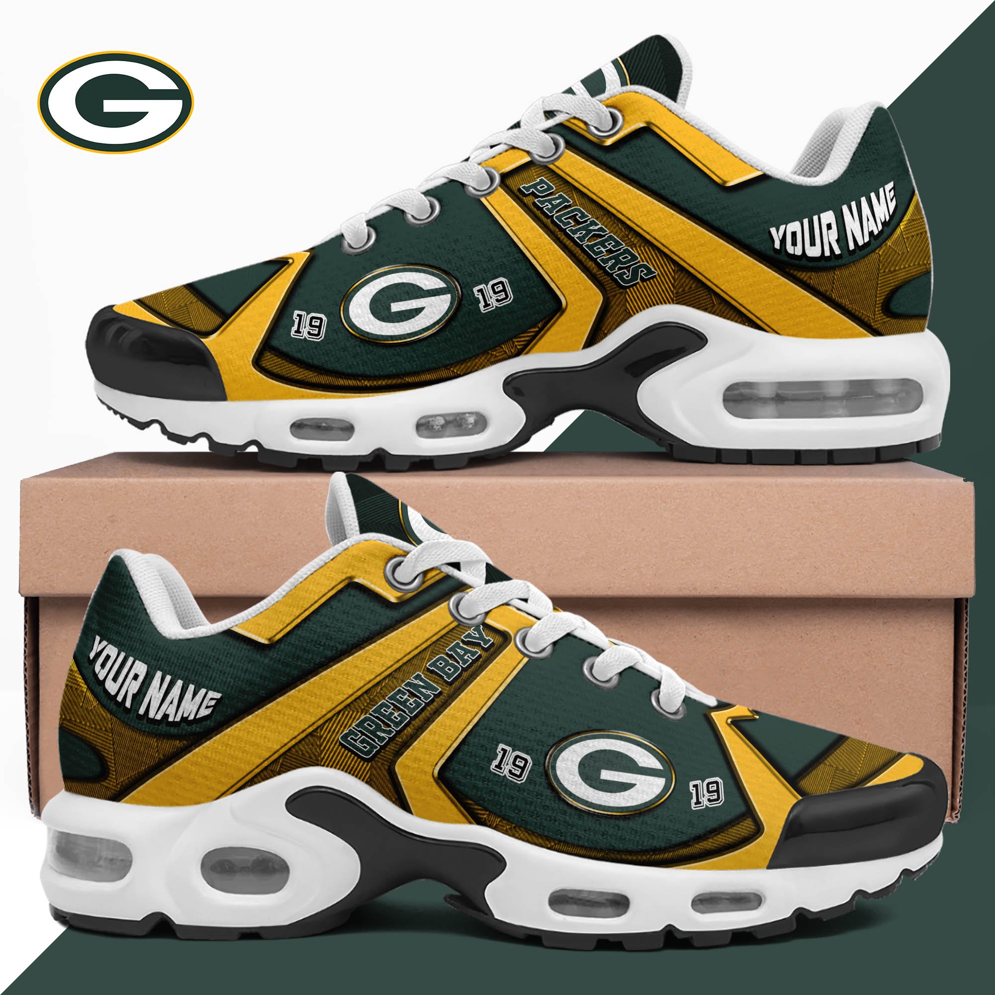 Green Bay Packers TN Shoes 2024 Version Custom Your Name, Sport Shoes For Lovers, Football Team Shoes, Sport Gifts For Fans, Gifts For Him ETHY-62489