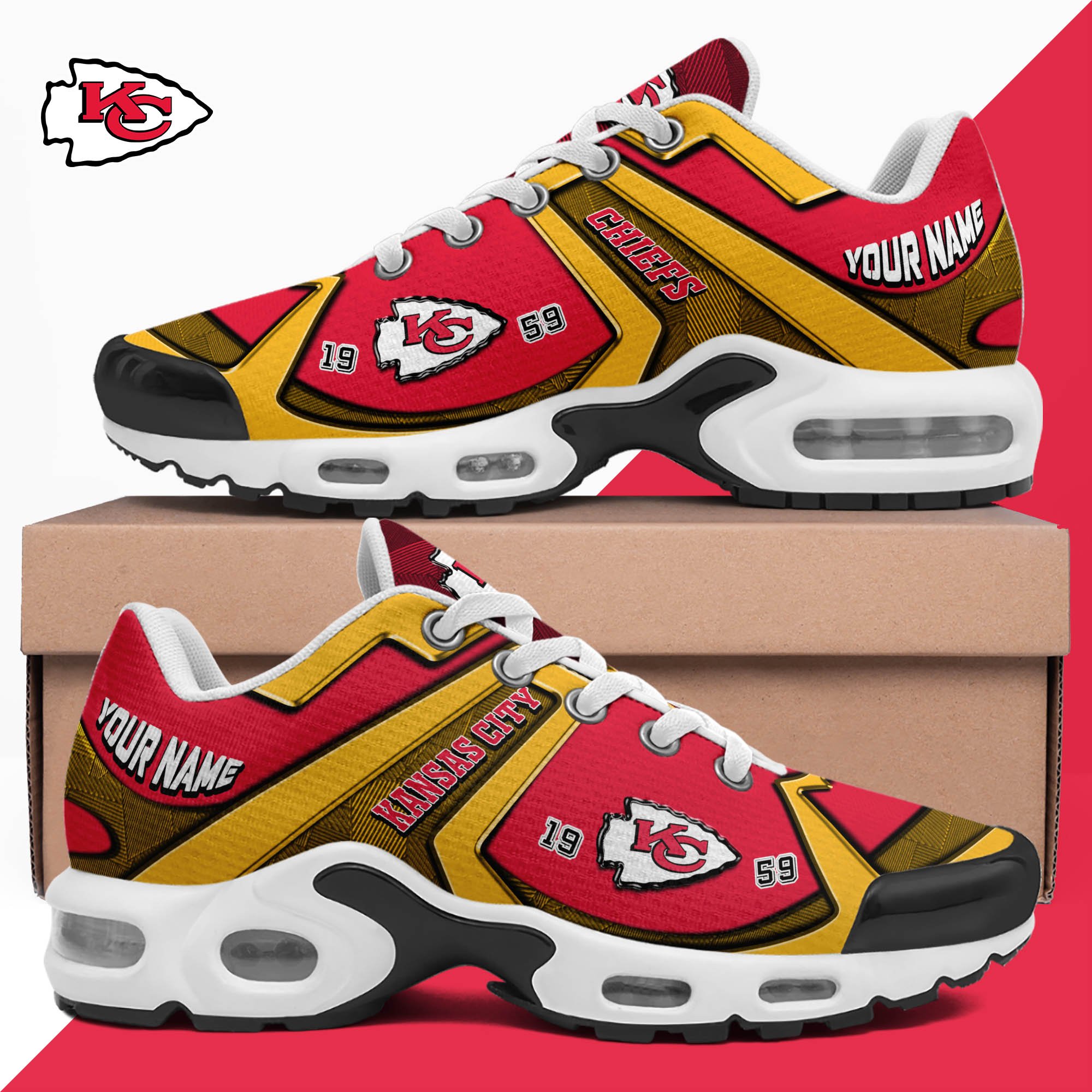 Kansas City Chiefs TN Shoes 2024 Version Custom Your Name, Sport Shoes For Lovers, Football Team Shoes, Sport Gifts For Fans, Gifts For Him ETHY-62489