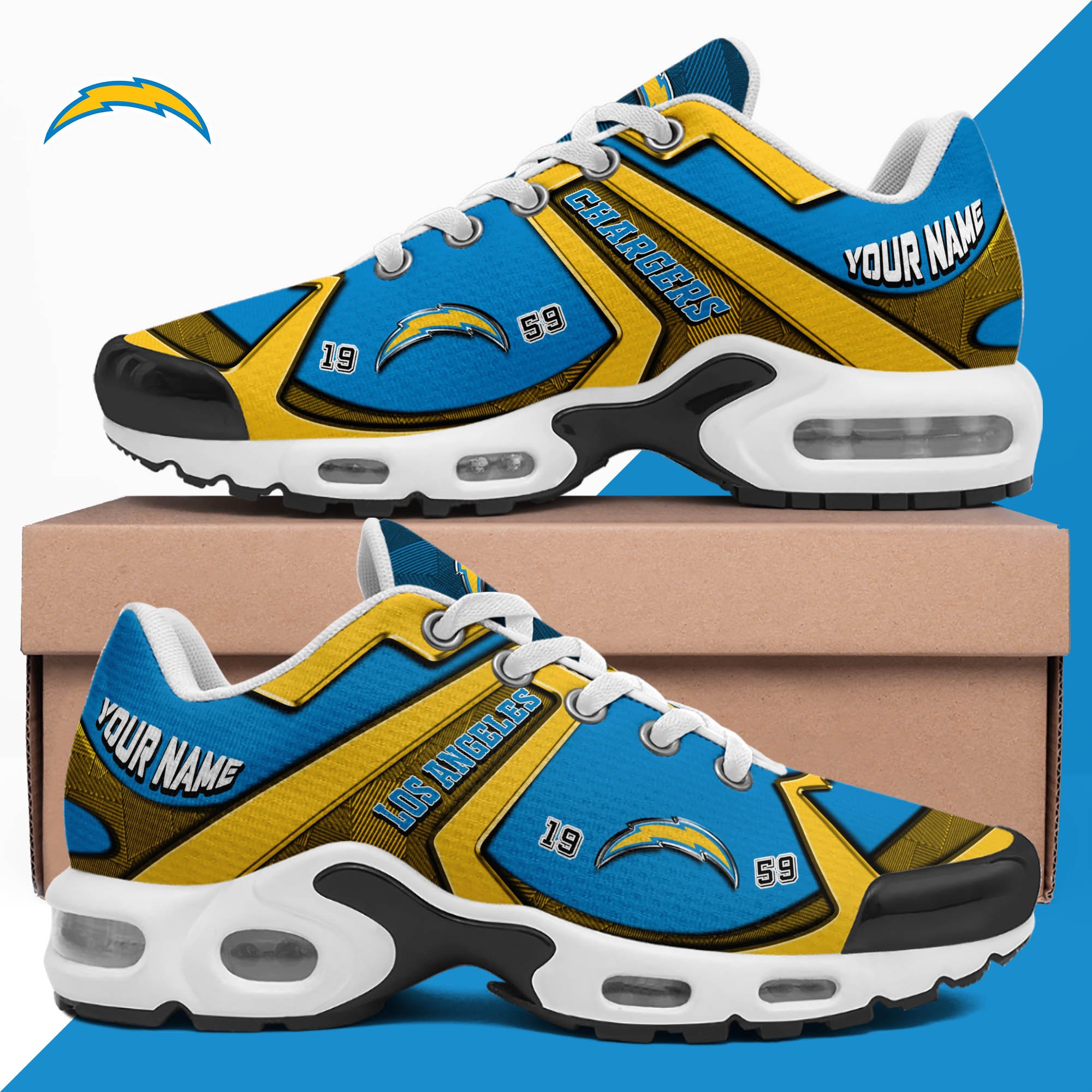 Los Angeles Chargers TN Shoes 2024 Version Custom Your Name, Sport Shoes For Lovers, Football Team Shoes, Sport Gifts For Fans, Gifts For Him ETHY-62489