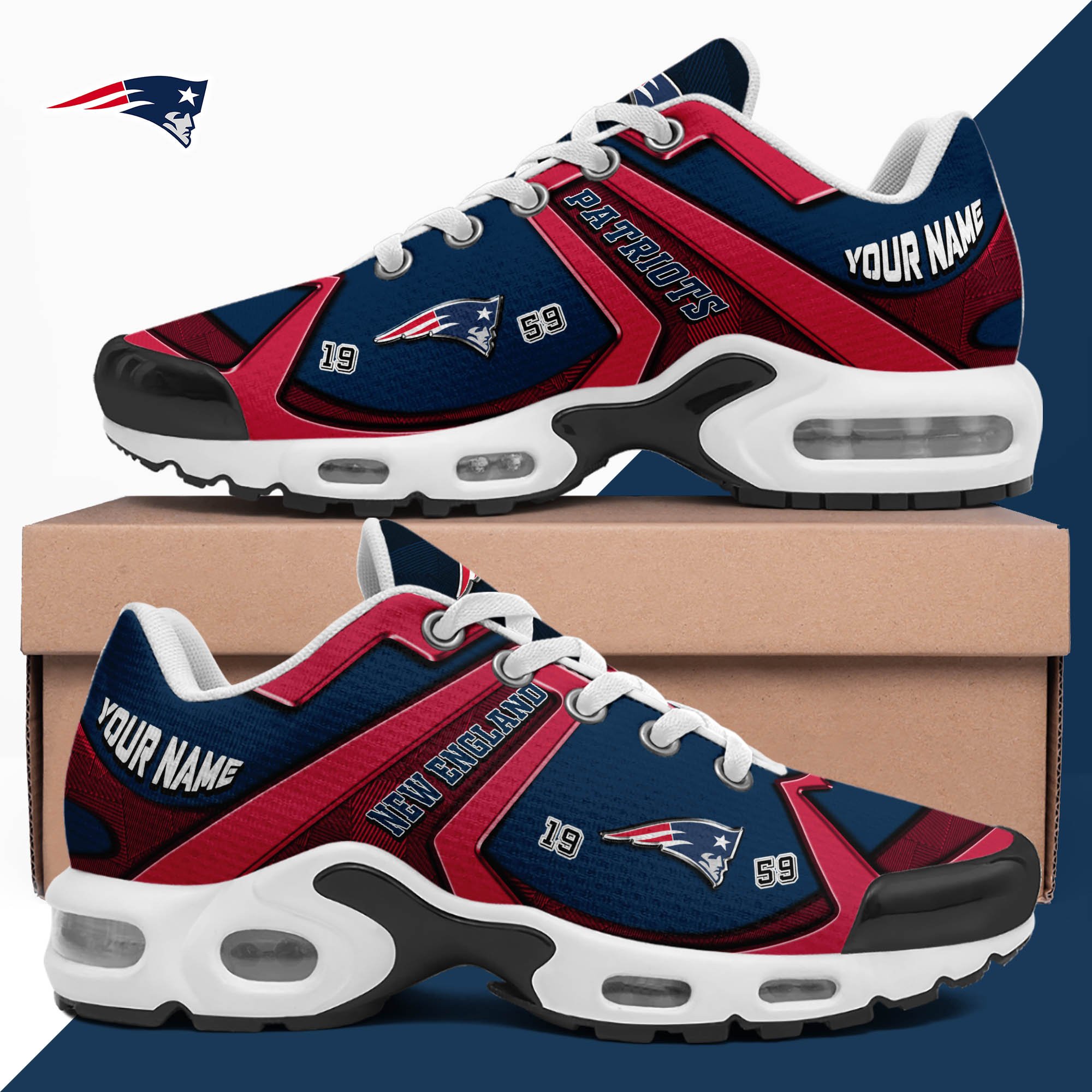 New England Patriots TN Shoes 2024 Version Custom Your Name, Sport Shoes For Lovers, Football Team Shoes, Sport Gifts For Fans, Gifts For Him ETHY-62489