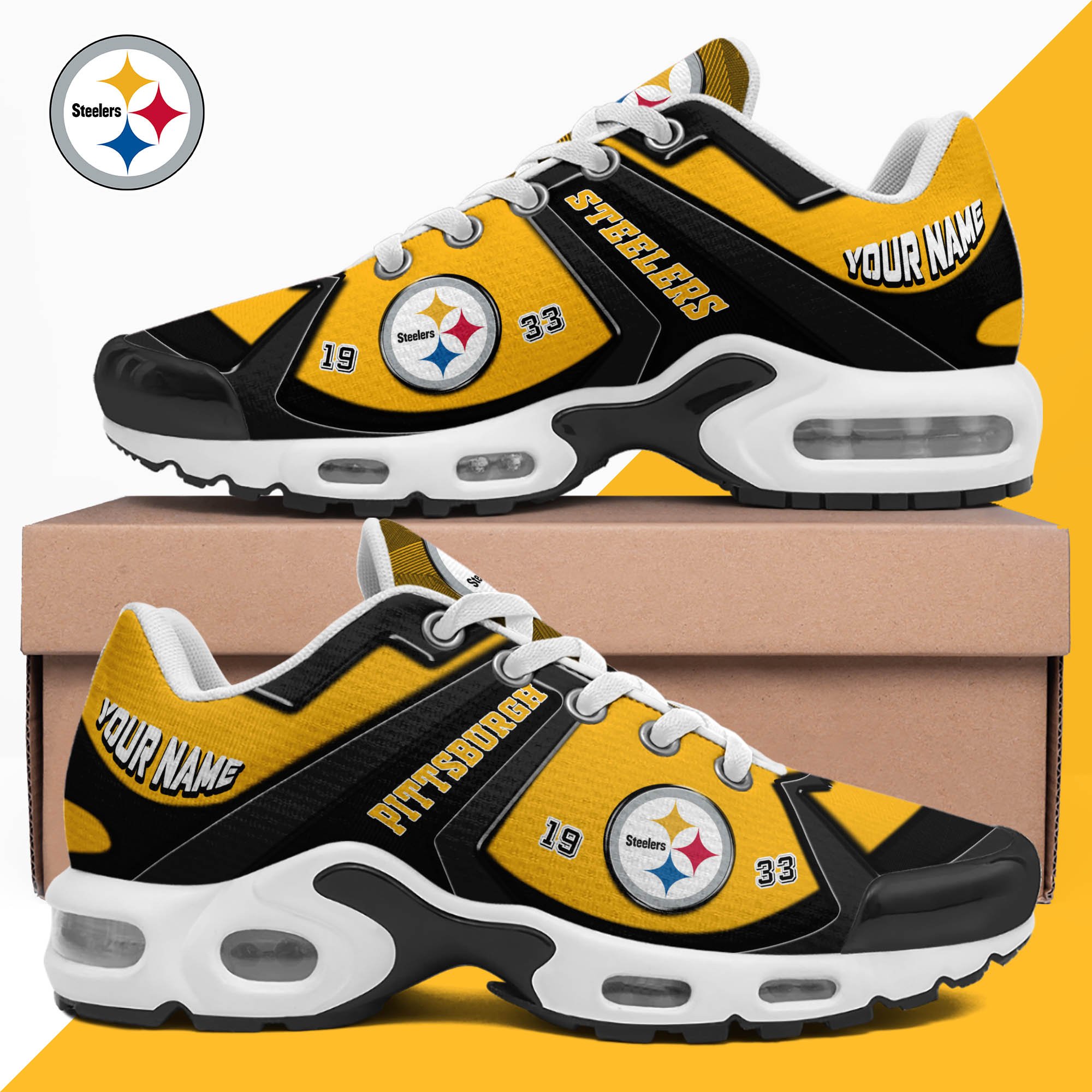 Pittsburgh Steelers TN Shoes 2024 Version Custom Your Name, Sport Shoes For Lovers, Football Team Shoes, Sport Gifts For Fans, Gifts For Him ETHY-62489