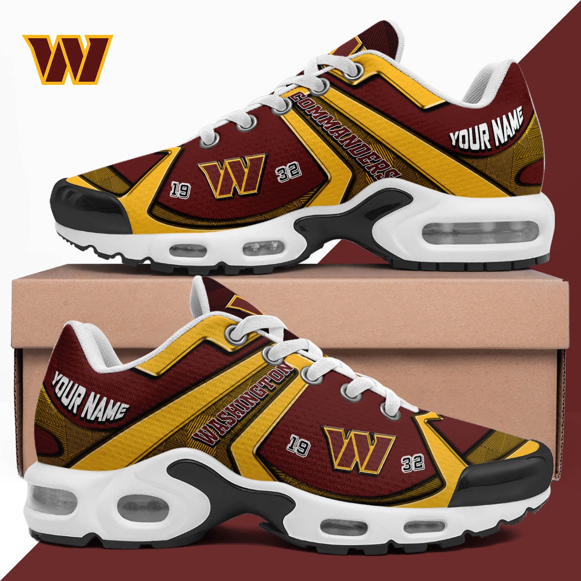 Washington Commanders TN Shoes 2024 Version Custom Your Name, Sport Shoes For Lovers, Football Team Shoes, Sport Gifts For Fans, Gifts For Him ETHY-62489