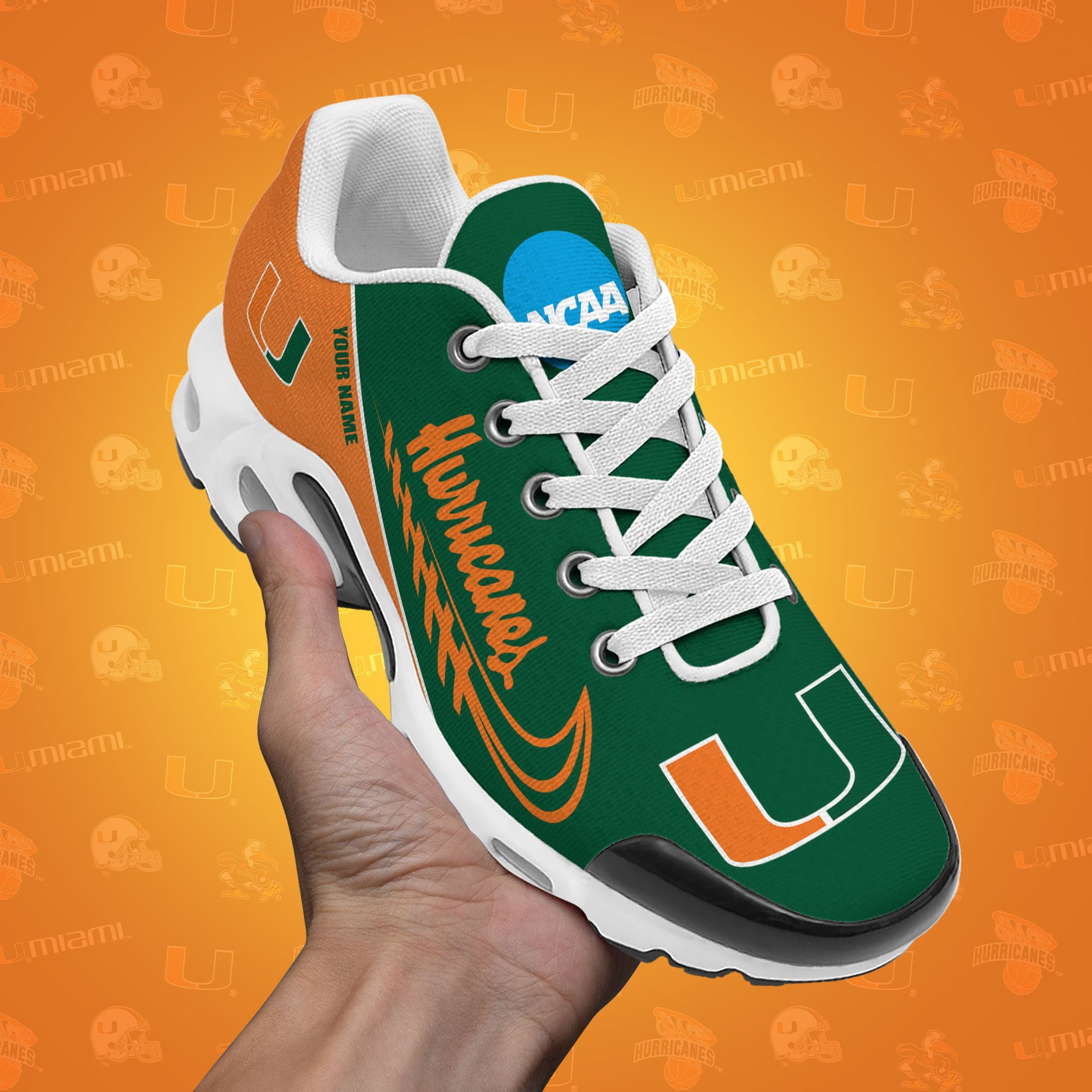 Miami Hurricanes TN Shoes Custom Your Name, Football Team Shoes, Sport Fan Gifts EHIVM-53631