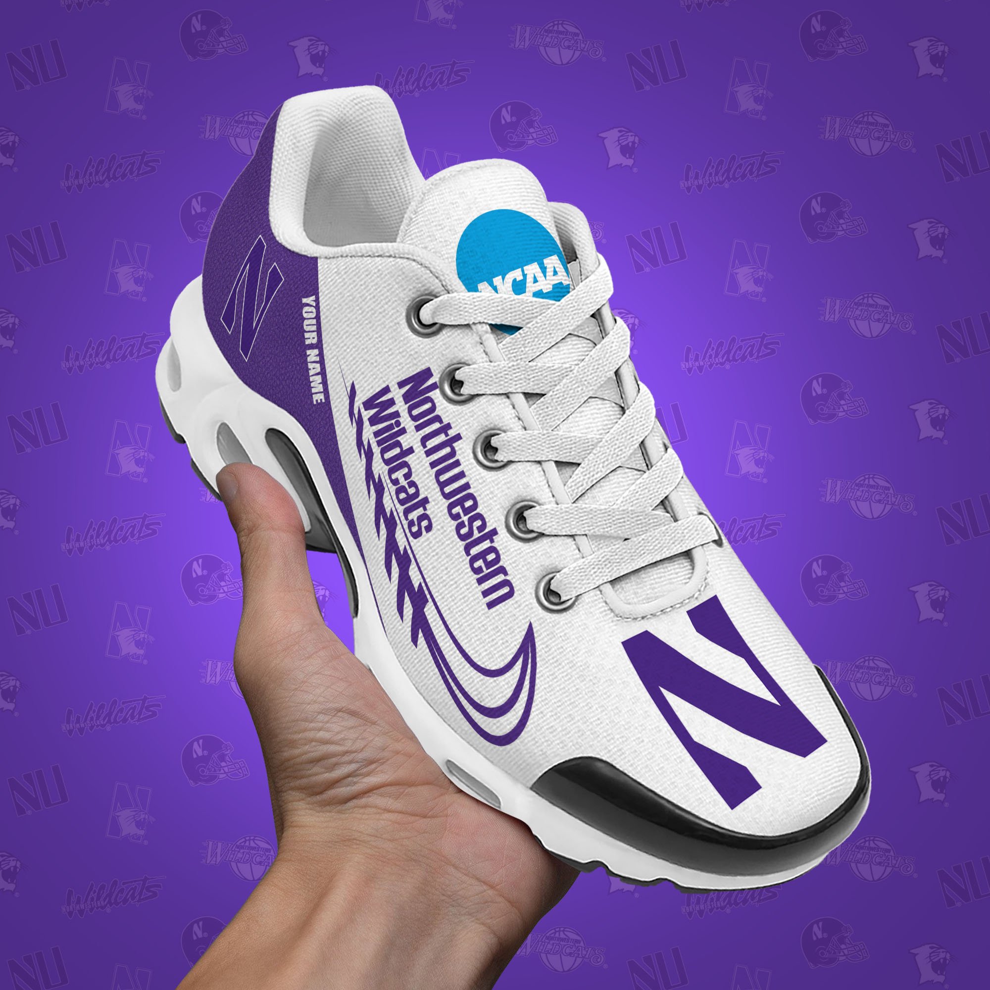 Northwestern Wildcats TN Shoes Custom Your Name, Football Team Shoes, Sport Fan Gifts EHIVM-53631