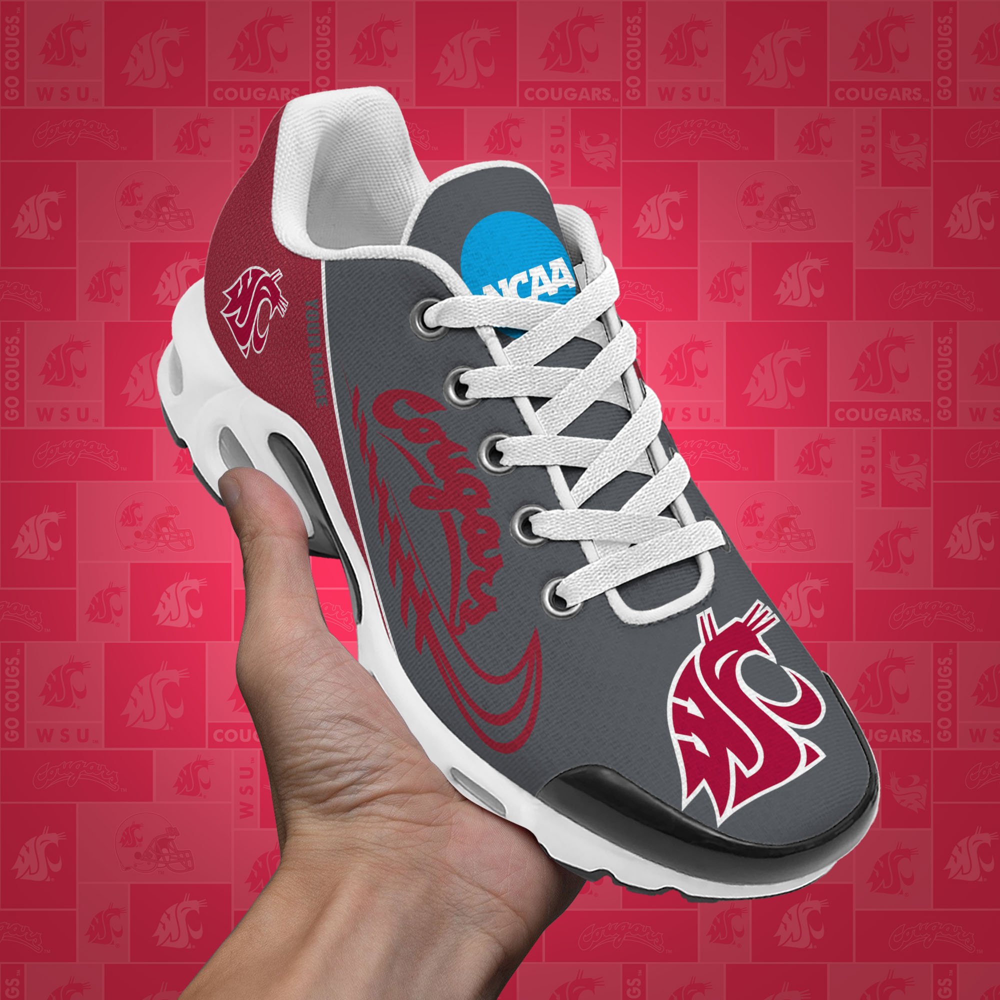 Washington State Cougars TN Shoes Custom Your Name, Football Team Shoes, Sport Fan Gifts EHIVM-53631