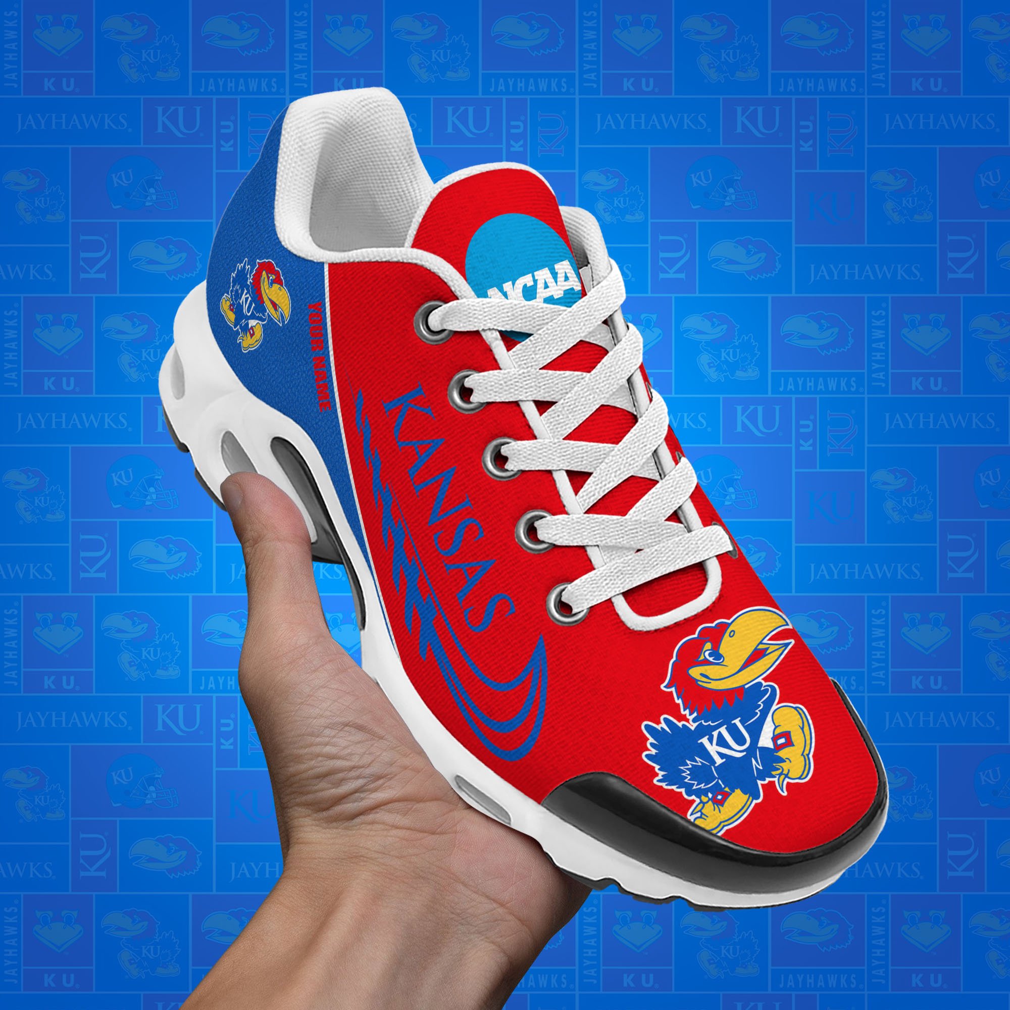 Kansas Jayhawks TN Shoes Custom Your Name, Football Team Shoes, Sport Fan Gifts EHIVM-53631