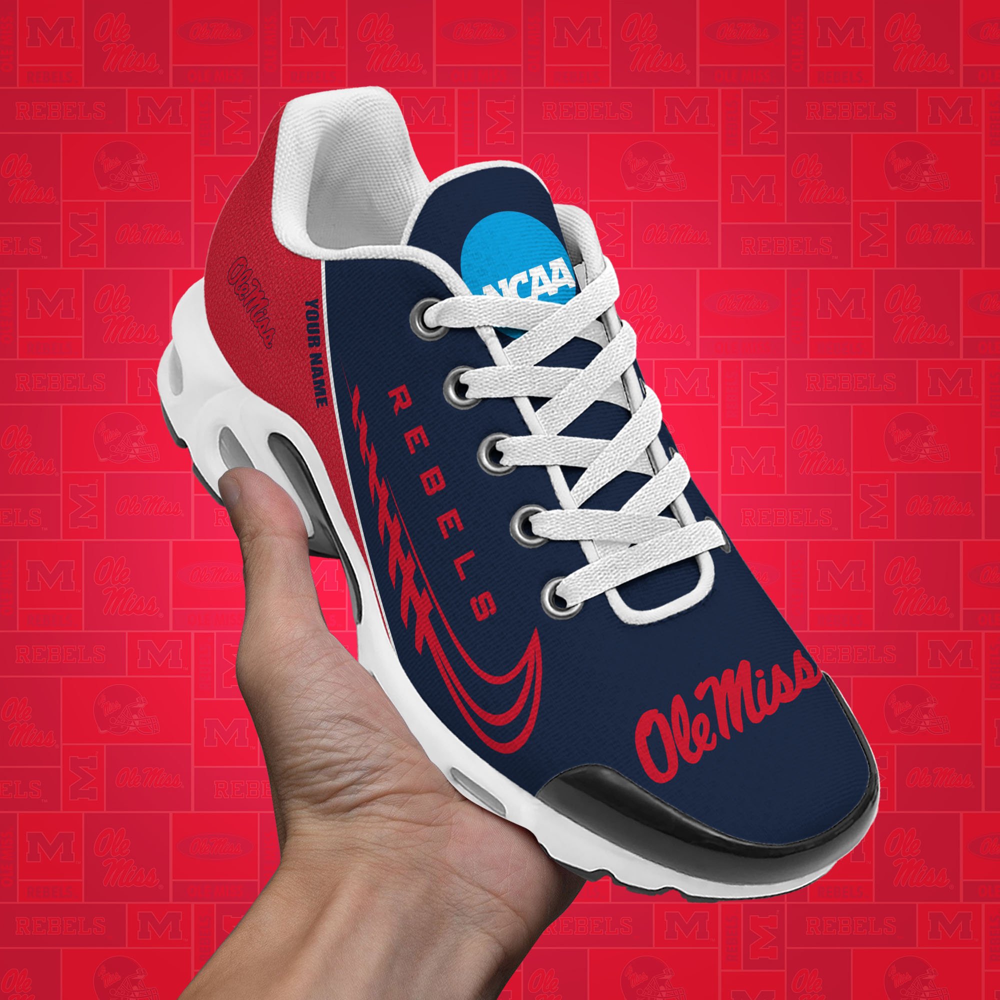 Ole Miss Rebels TN Shoes Custom Your Name, Football Team Shoes, Sport Fan Gifts EHIVM-53631