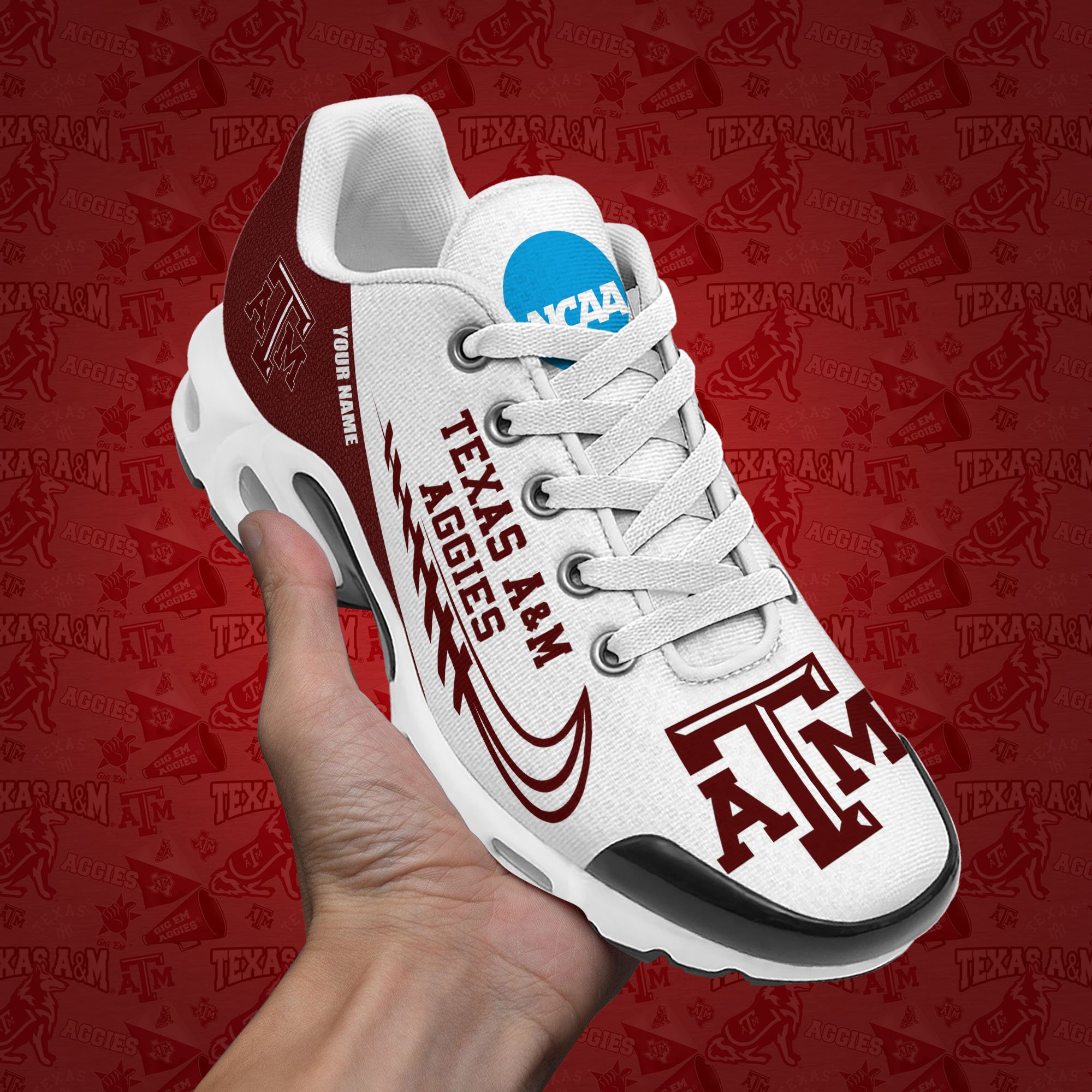 Texas A&M Aggies TN Shoes Custom Your Name, Football Team Shoes, Sport Fan Gifts EHIVM-53631