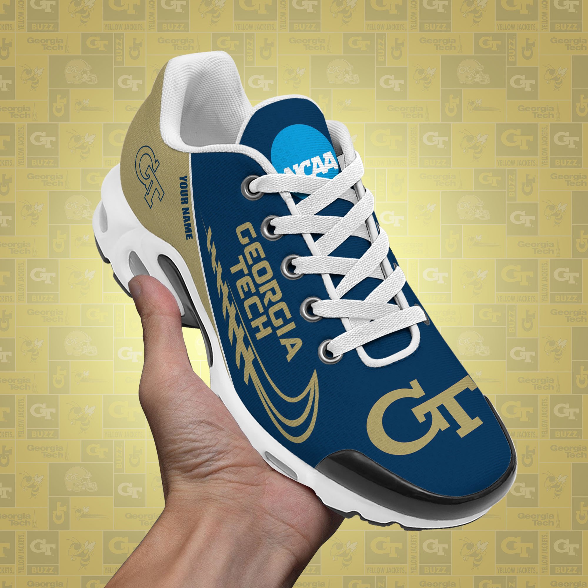 Georgia Tech Yellow Jackets TN Shoes Custom Your Name, Football Team Shoes, Sport Fan Gifts EHIVM-53631