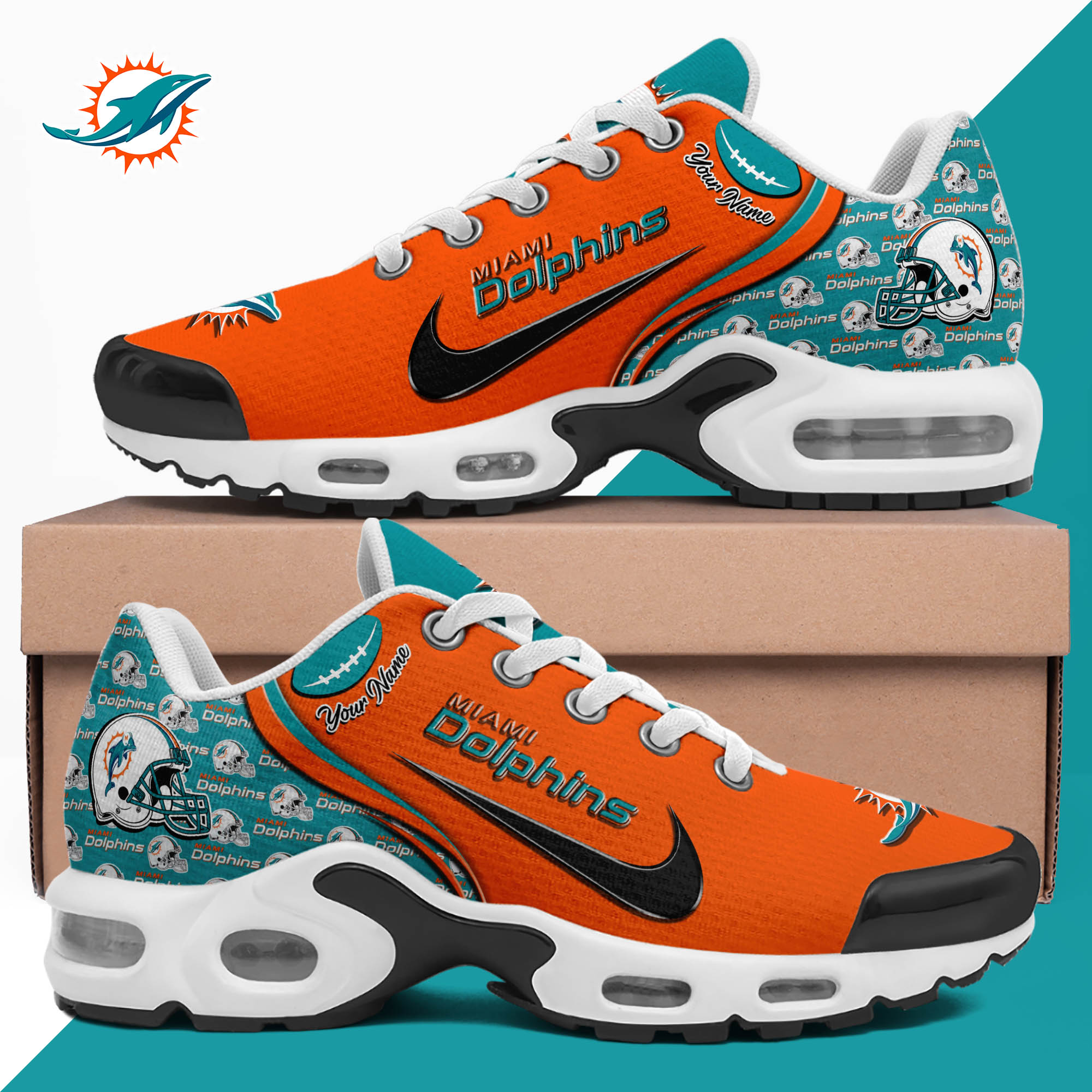 Miami Dolphins TN Shoes 2024 Version Custom Your Name, Sport Shoes For Lovers, Sport Gifts, Gifts For Fans ETHY-62499