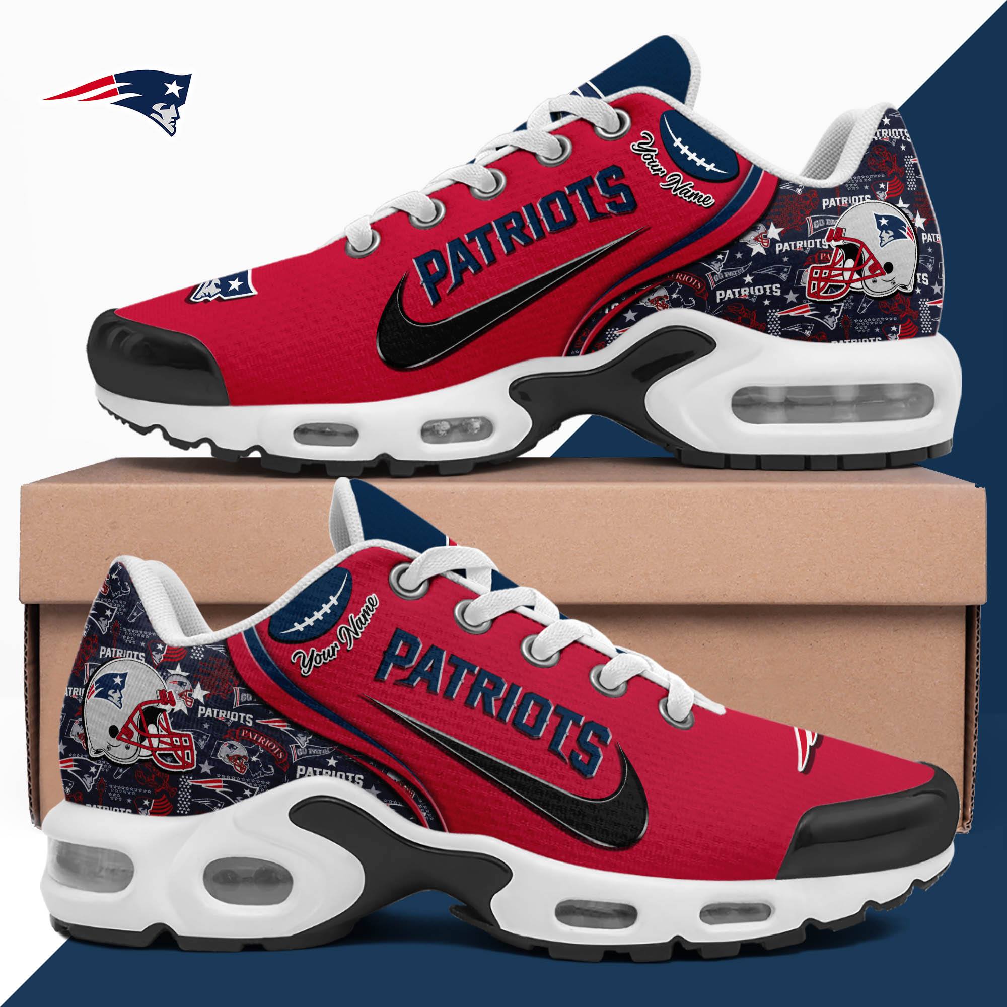 New England Patriots TN Shoes 2024 Version Custom Your Name, Sport Shoes For Lovers, Sport Gifts, Gifts For Fans ETHY-62499