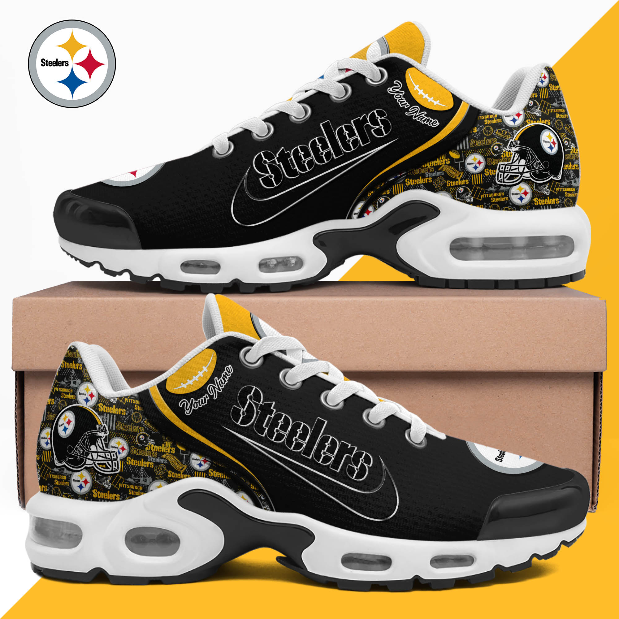 Pittsburgh Steelers TN Shoes 2024 Version Custom Your Name, Sport Shoes For Lovers, Sport Gifts, Gifts For Fans ETHY-62499